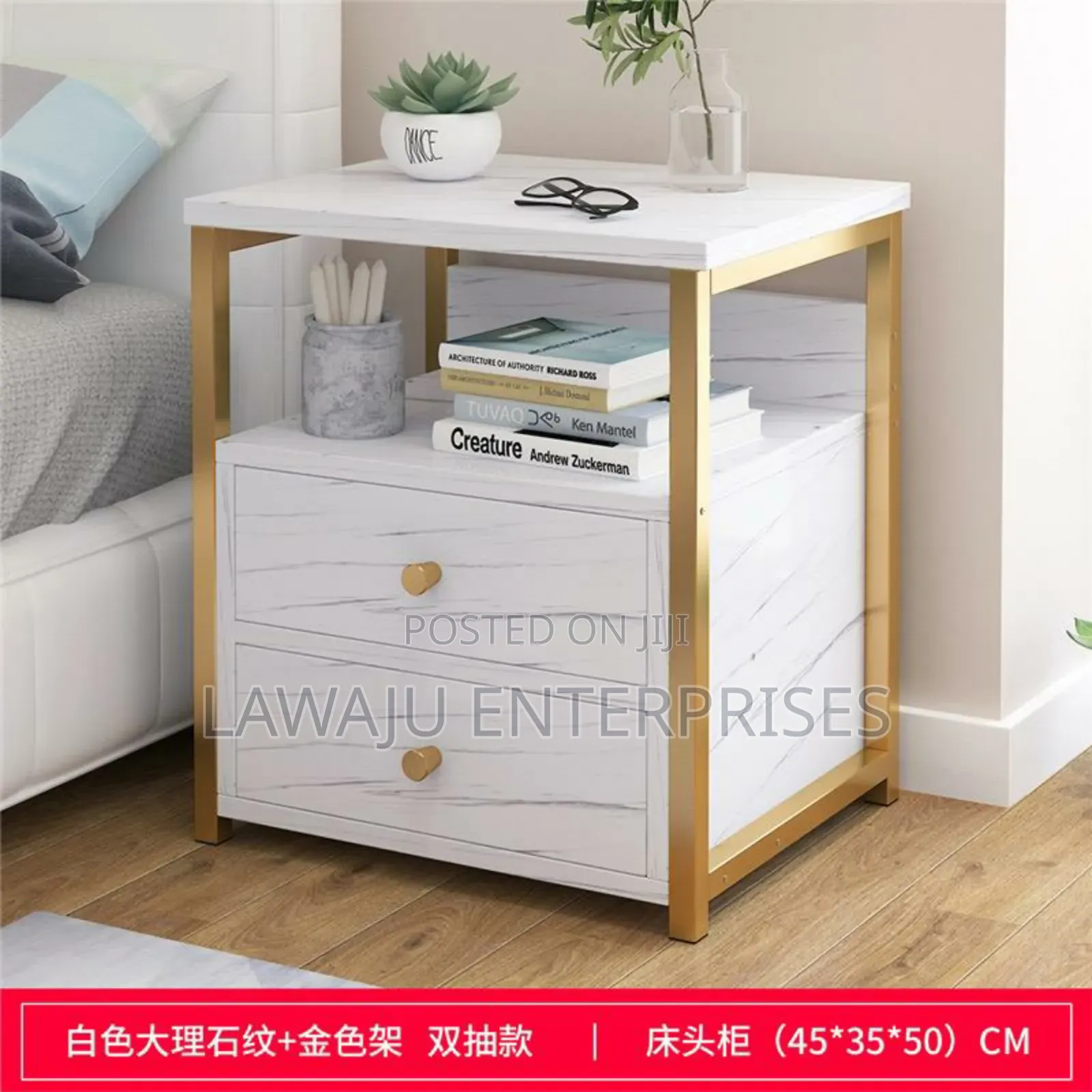 White Luxury Bedside Cabinet
