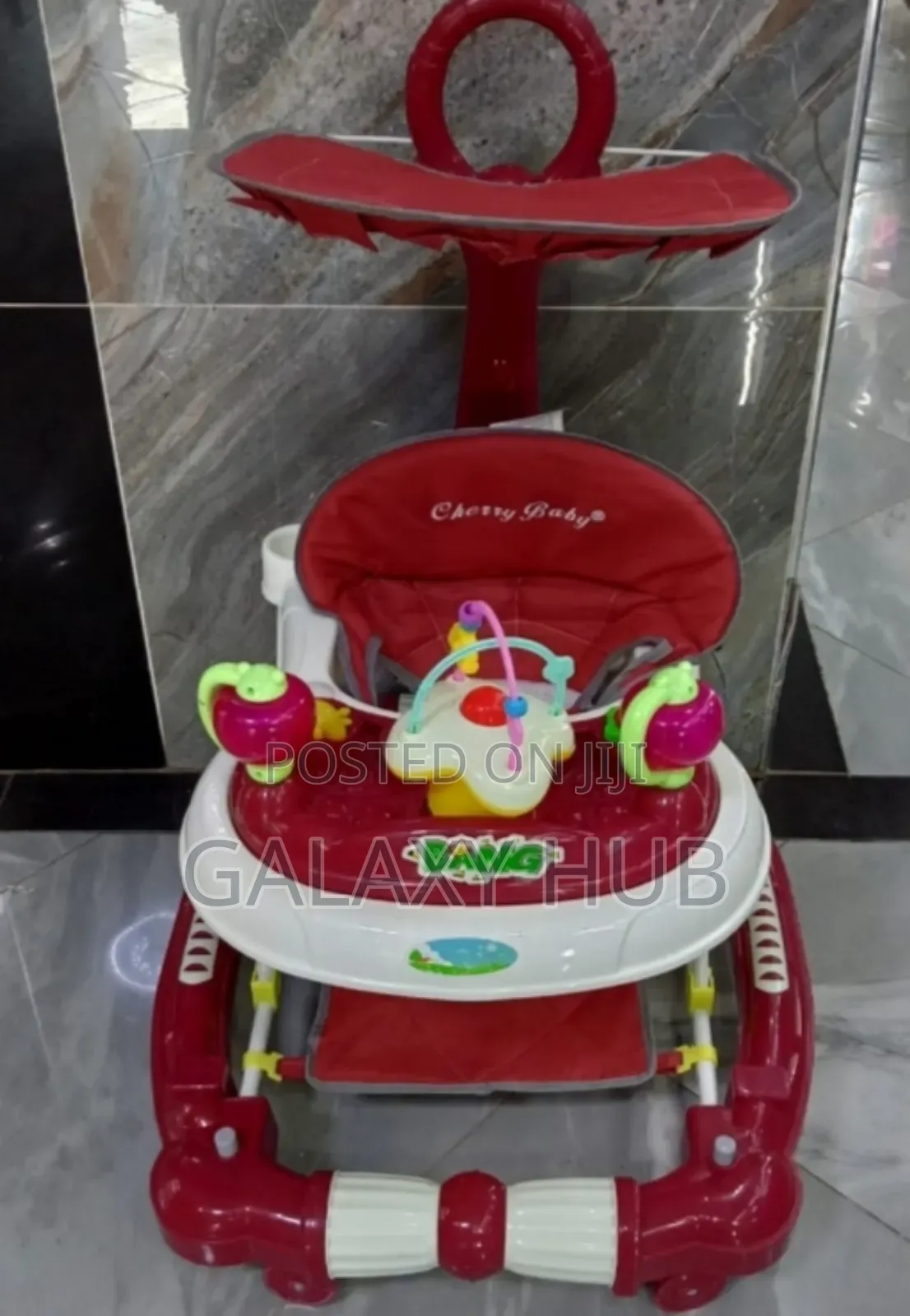 Red 2 In1 Baby Walker With Play Tools