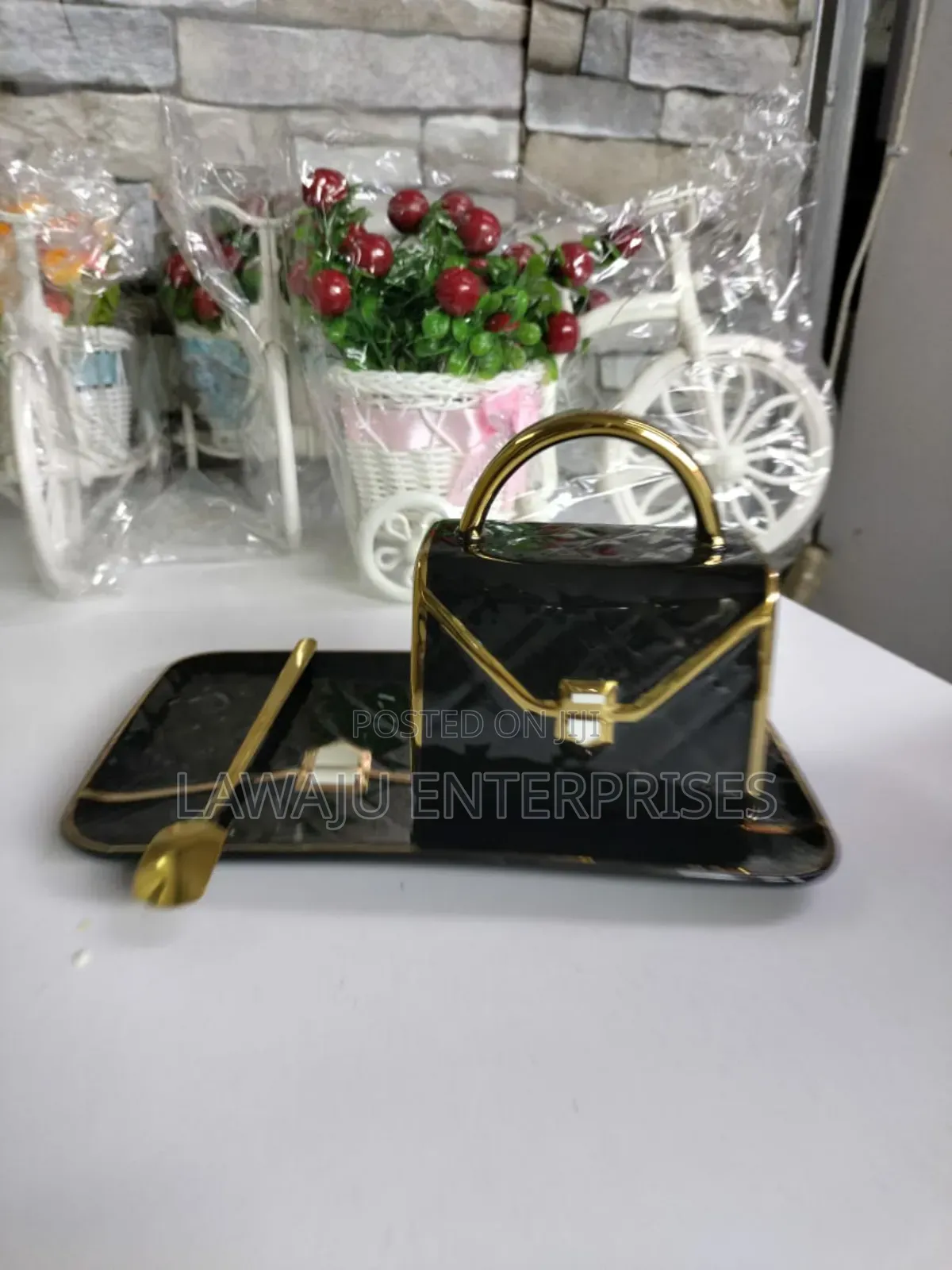 Black Luxurious Bag Shape Coffee Cup Kit
