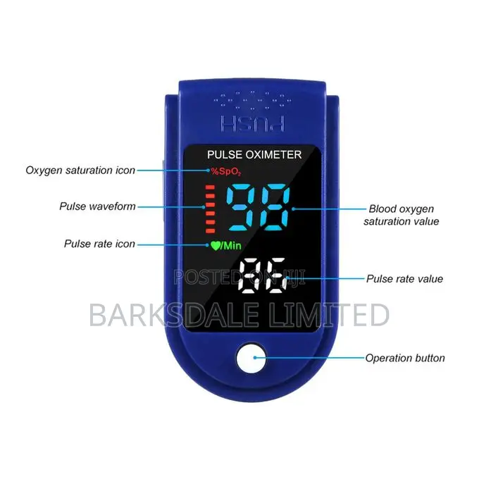 Pulse Oximeter Monitor Oxygen Pulse Rate Rapid Reading