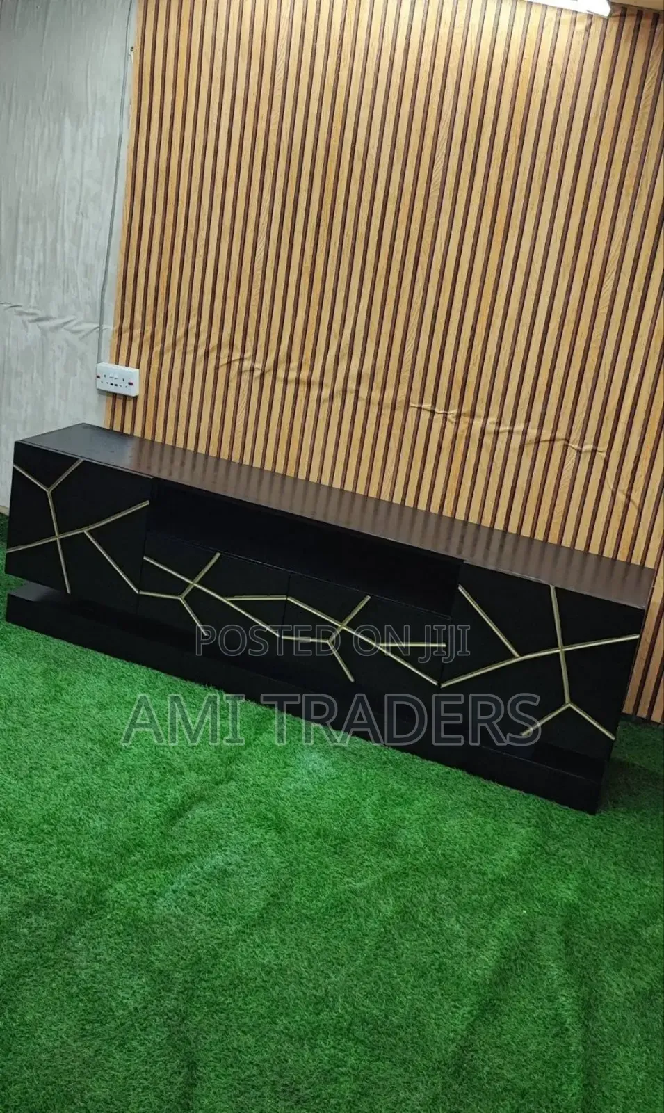 Black Golden Tv Stand (6ft)