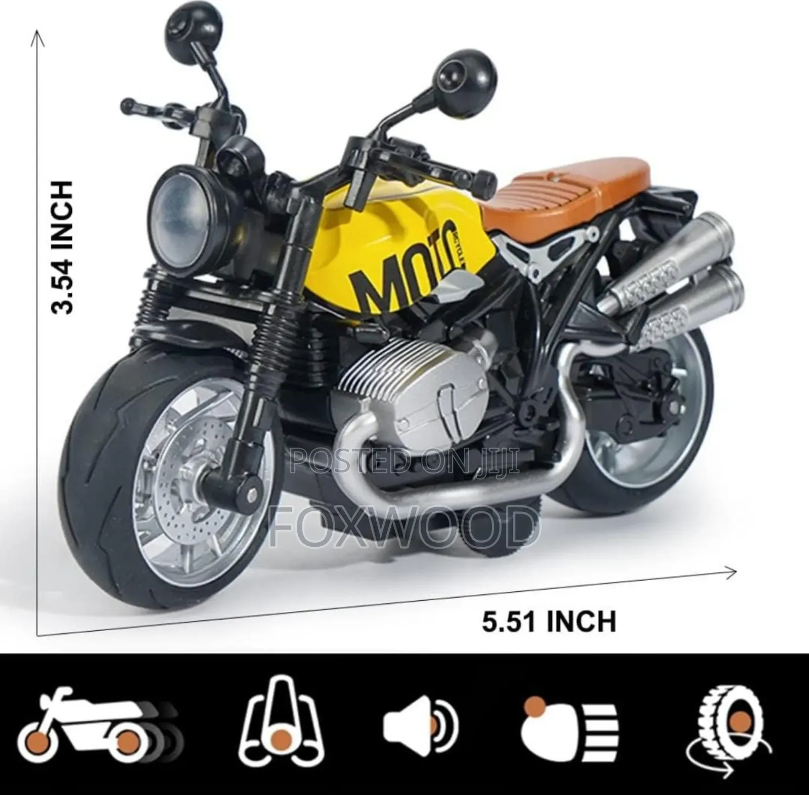 Latte Motorcycles Die Cast With Light And Music