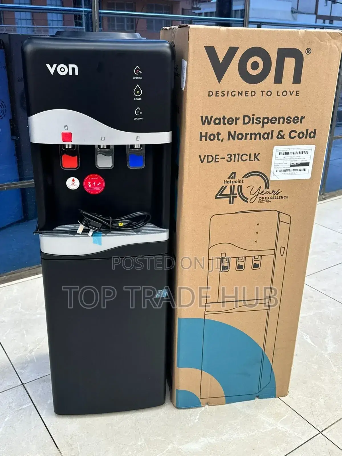 Brand New Von Hot, Normal and Cold Water Dispenser