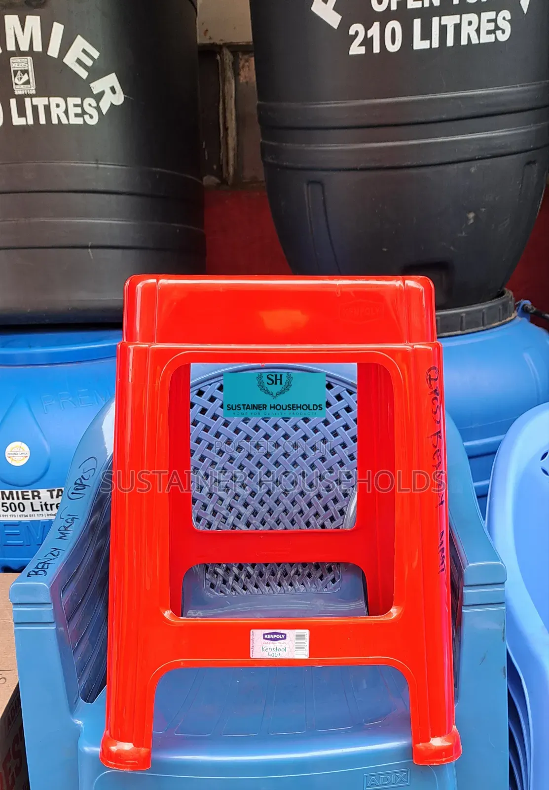 Red Kenpoly Plastic Stools