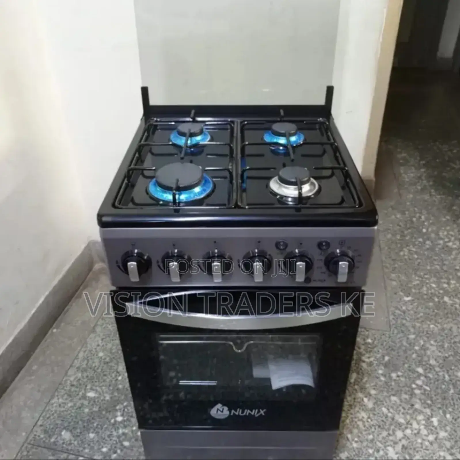 Nunix 4 Gas Burner Standing Cooker Jet Valve Gas Oven