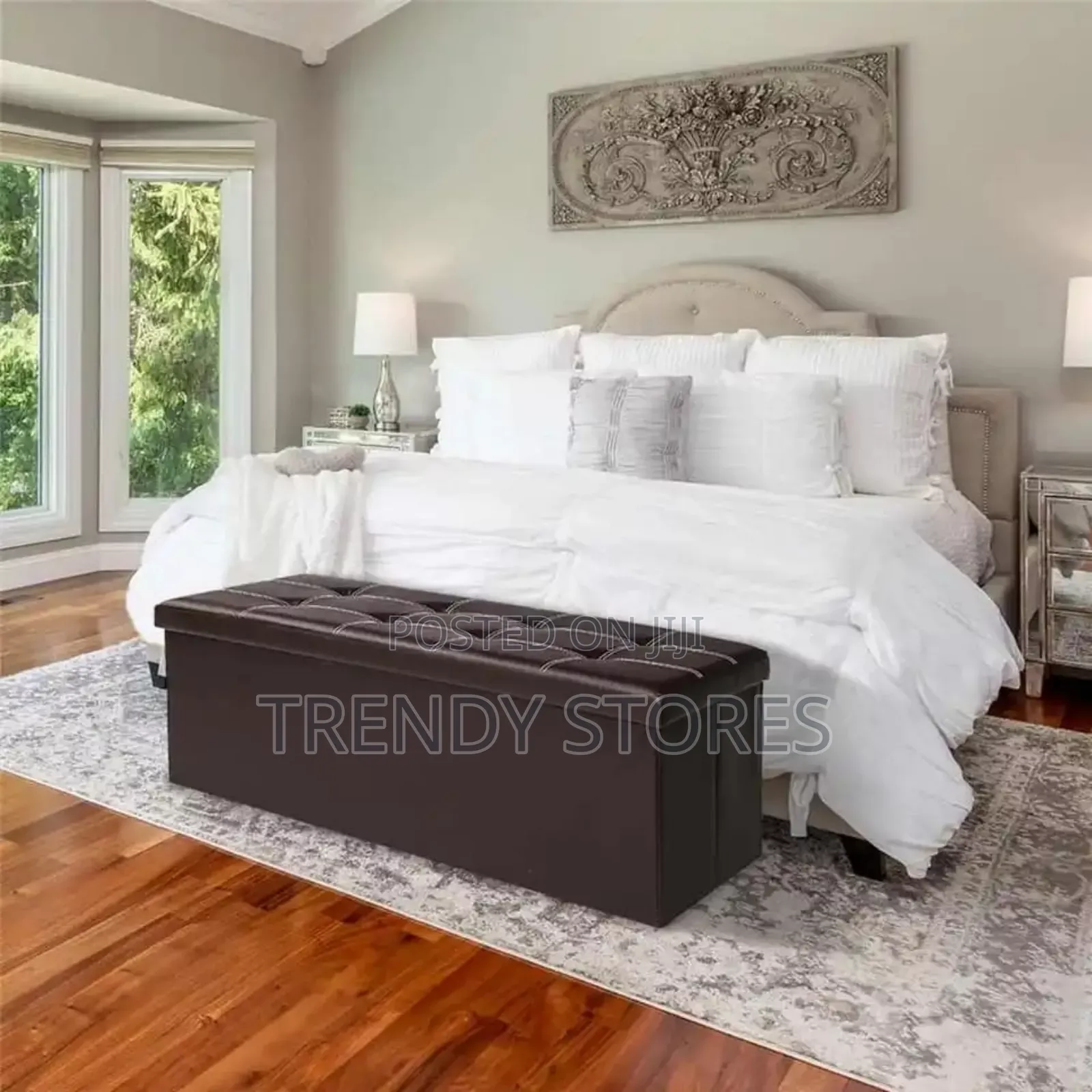 Brown Foldable Ottoman Storage Box