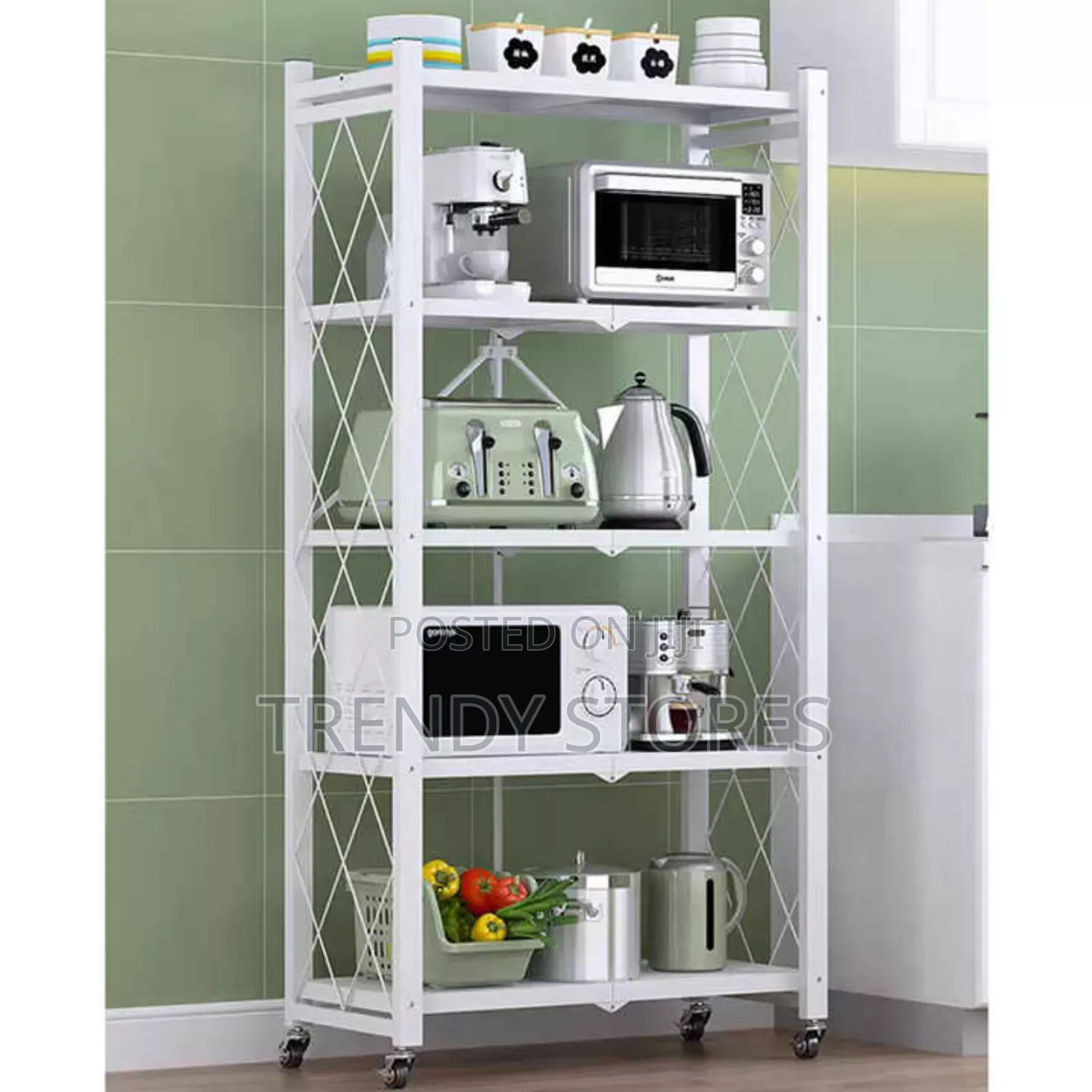 White Stainless Steel Foldable Rack