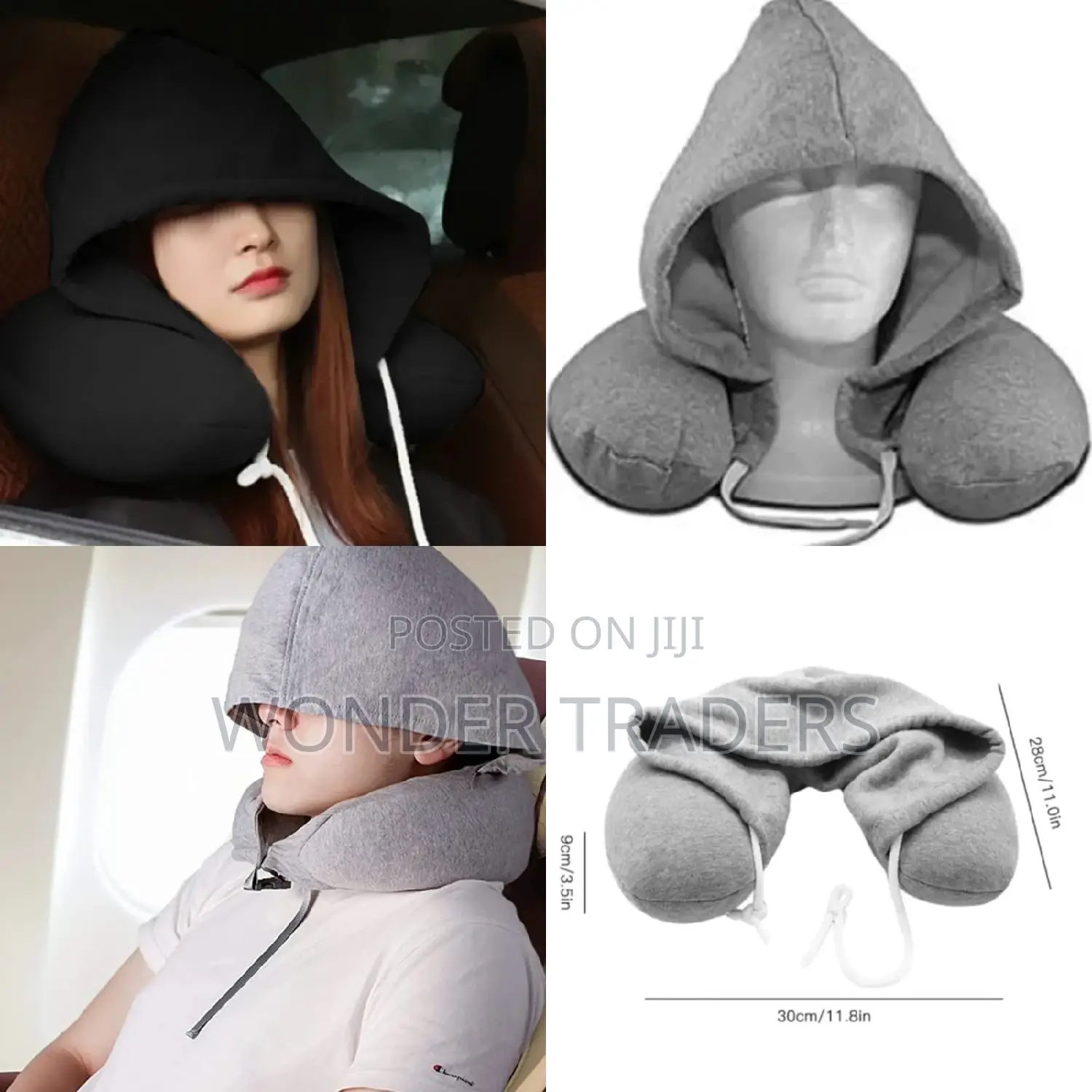 ""Microfiber Travel Neck Pillow With Hoodie""