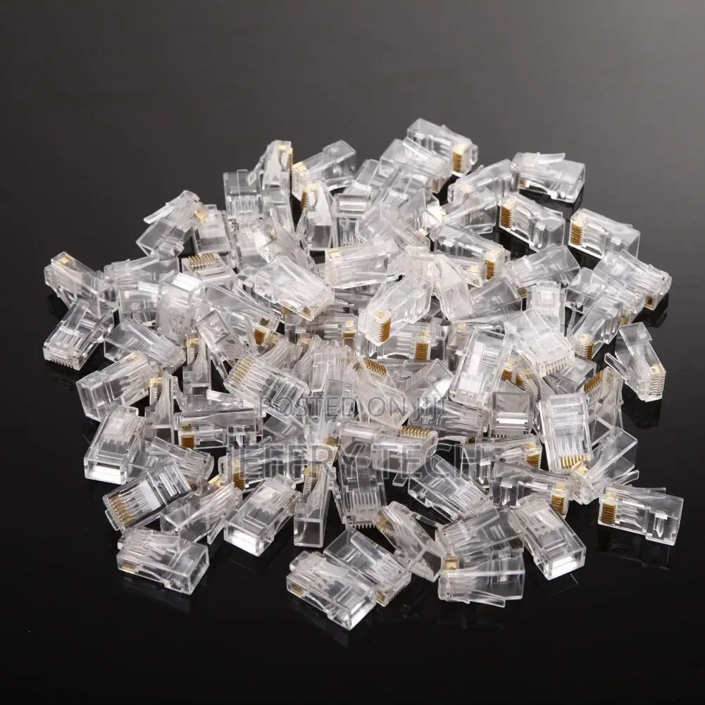 100pcs/Bag QS6016S Gold Plated Network Cat6 Modular Plug UTP