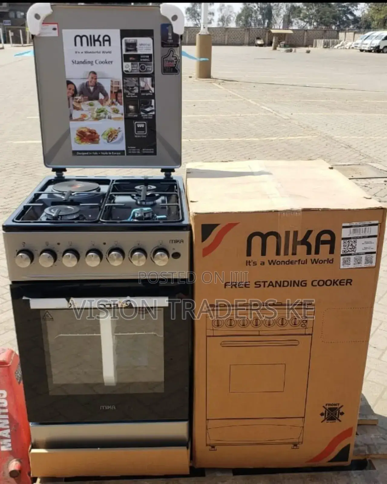 *Mika 3+1 Standing Cooker Electric Oven Silver at 31500