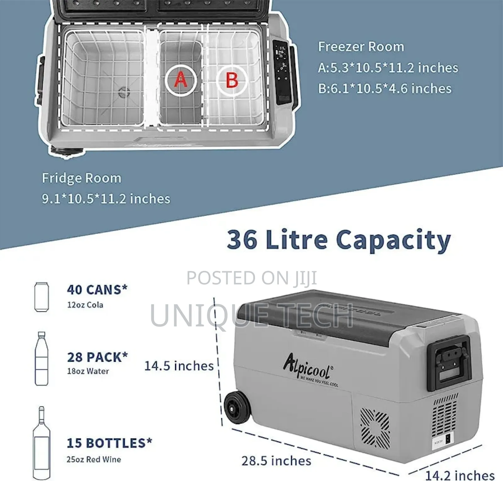 Vehicle Refrigerator/ Mini Car Fridge 36litres