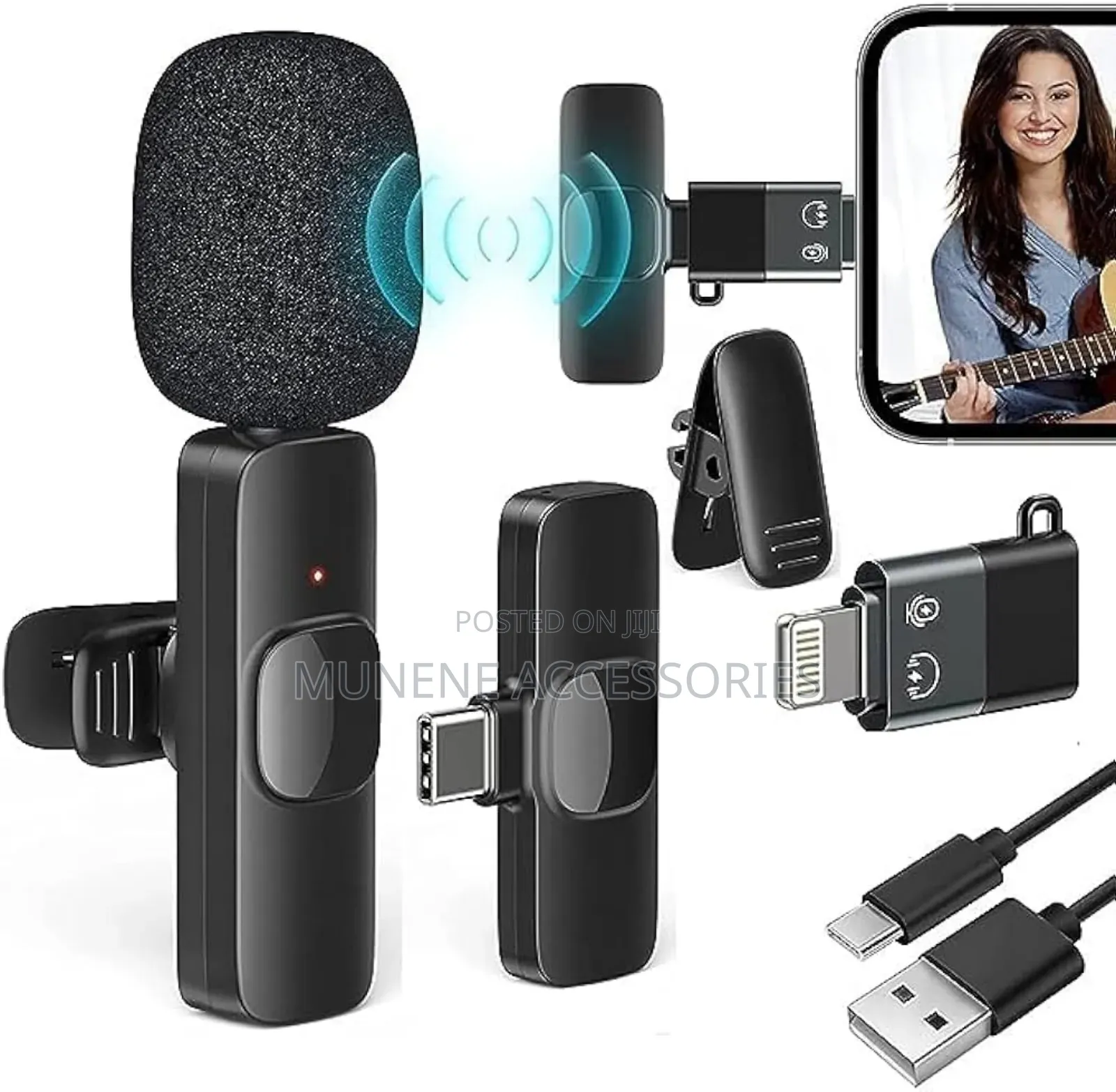 USB C \ iPhone Single Recording Microphone for Smartphone