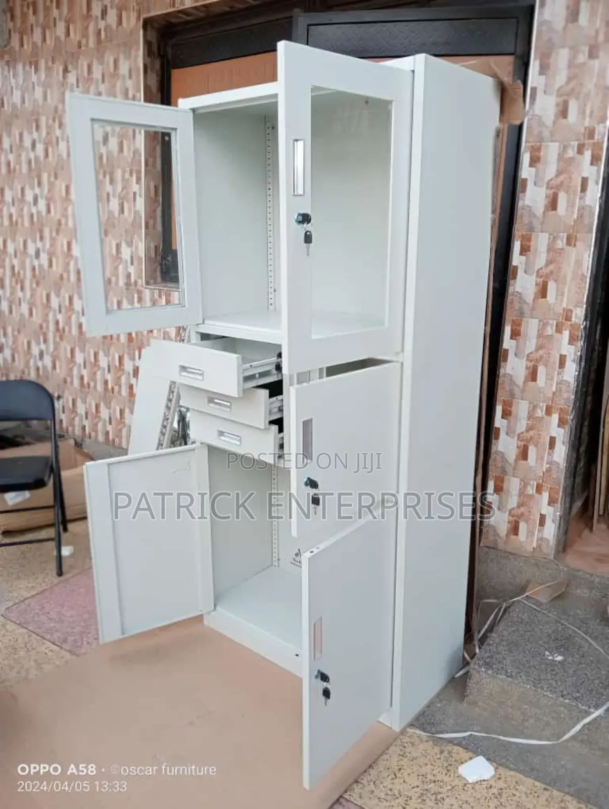 Imported Modern Metallic Office Cabinet With Doors and Safe