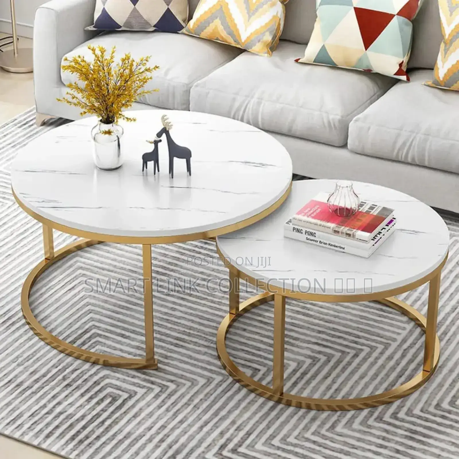 *Glass Top Nesting Tables(Marble Effect)*