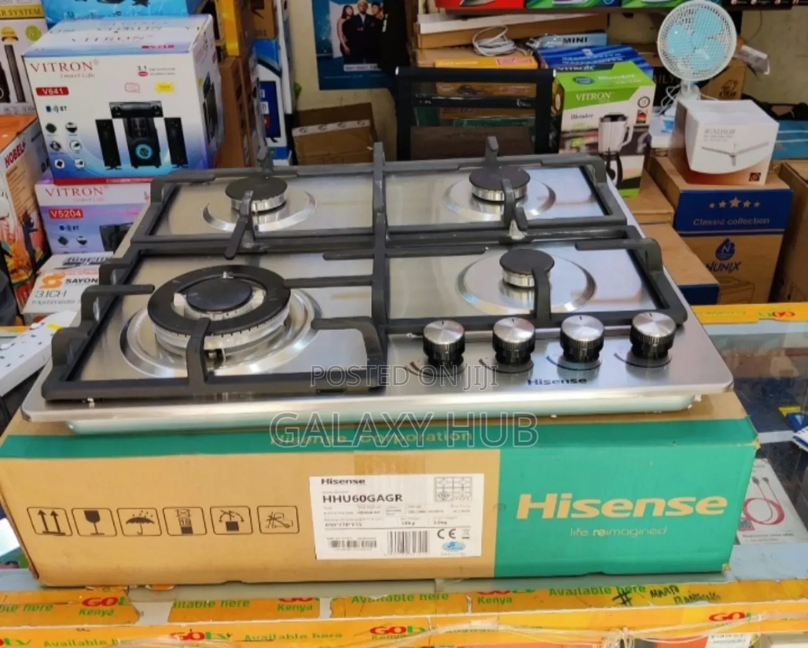 Hisense 4 Burner Built-in Hob With Wok Burner 60 By60 Cooker