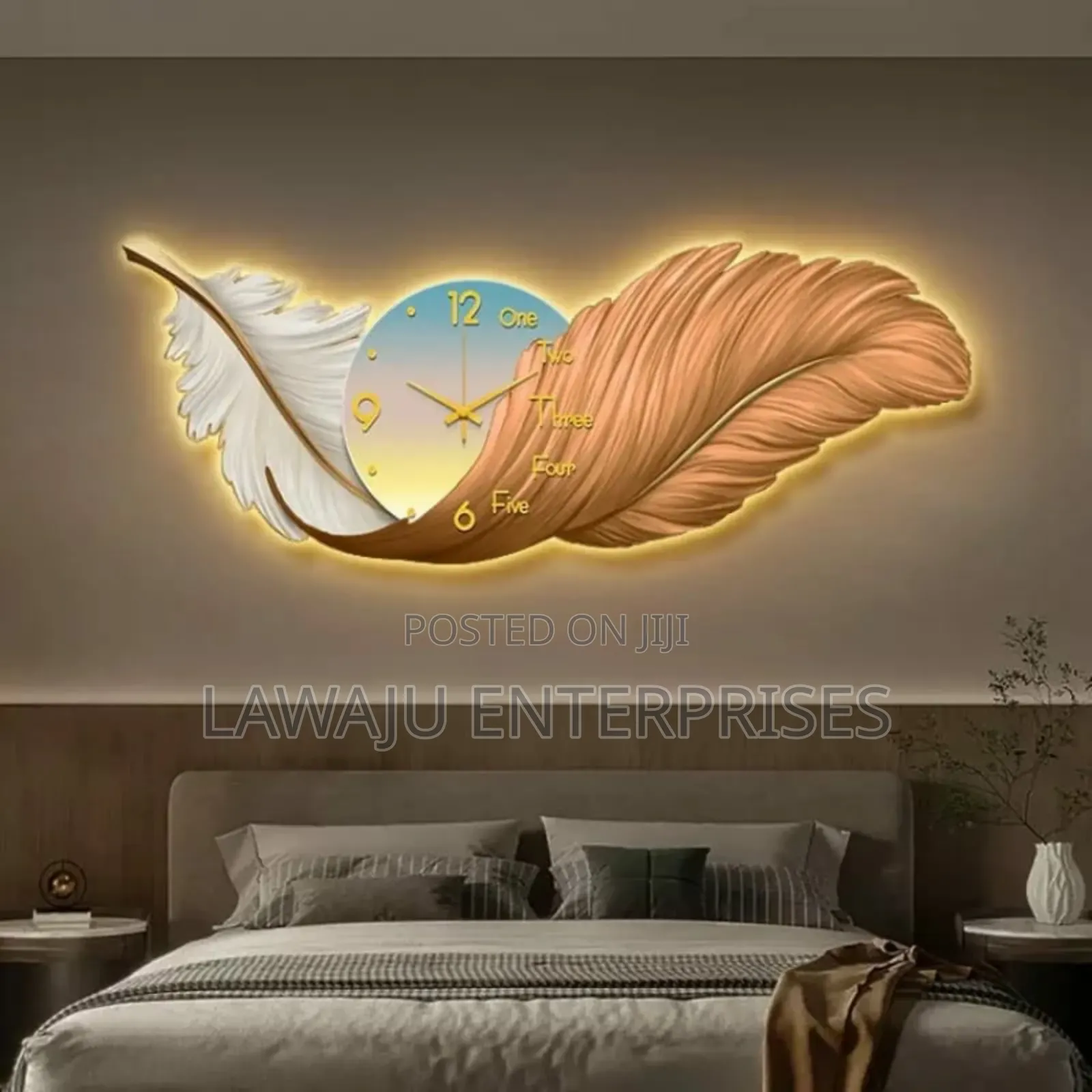 Feather Wall Hanging Clock
