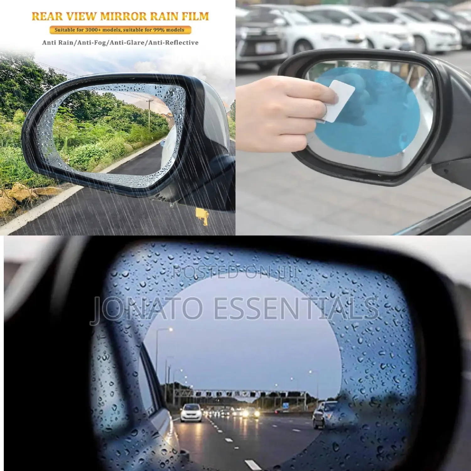 2pc Car Rearview Mirror Rainproof Film Set