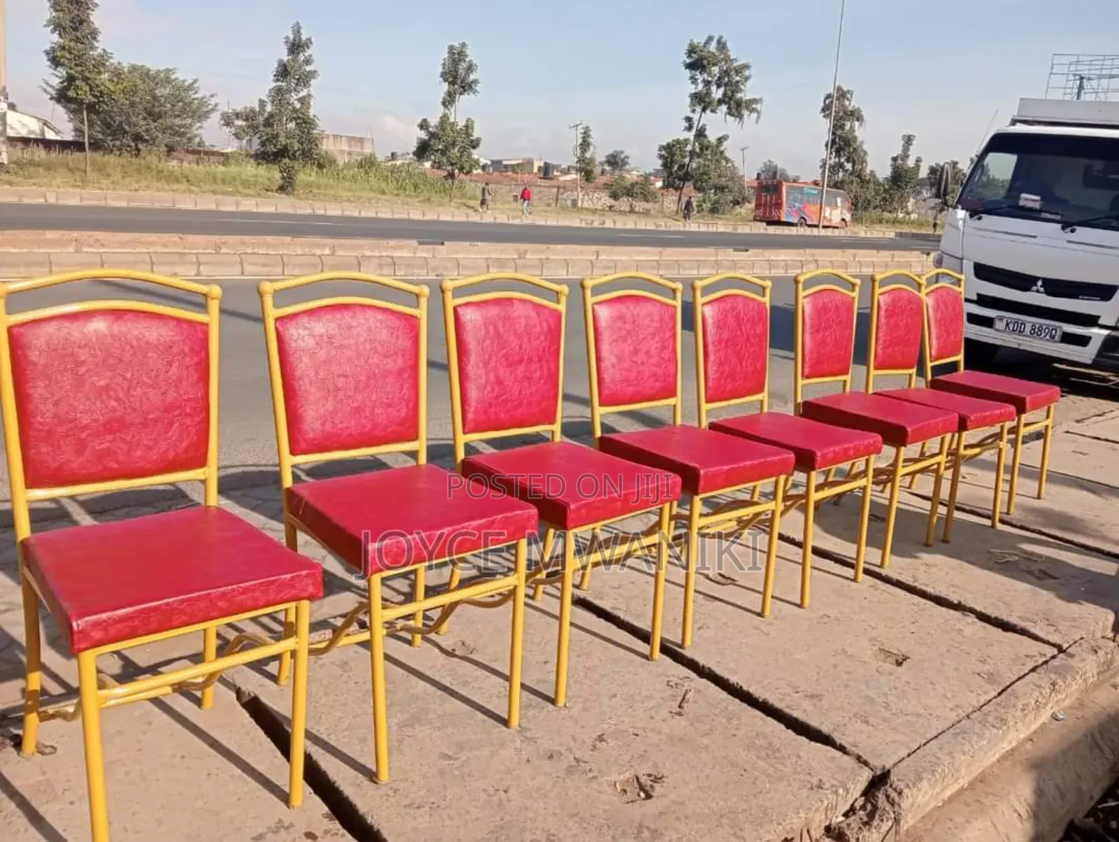 Restaurant Chairs, Gold and Red