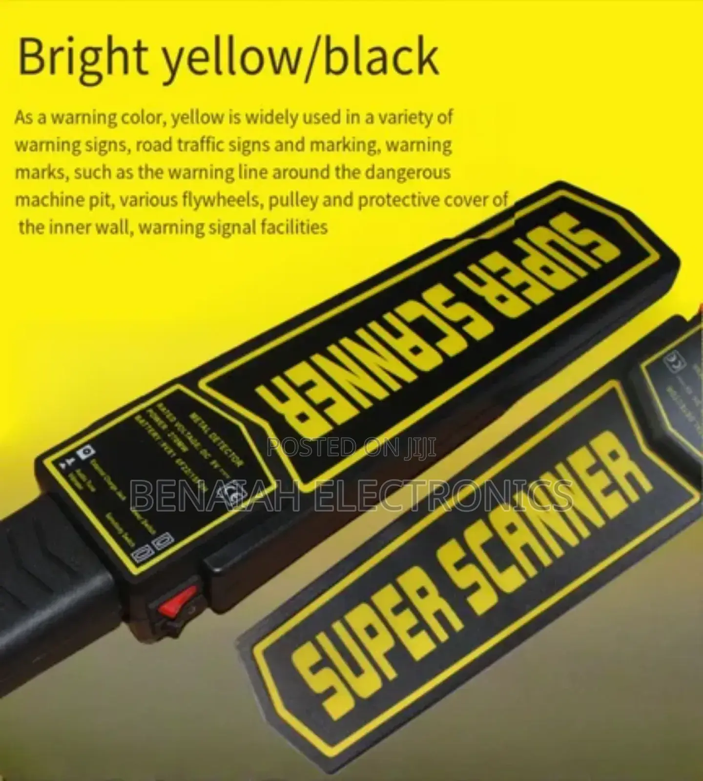 Metal Detectors.Bright Yellow&Black Metal Detector