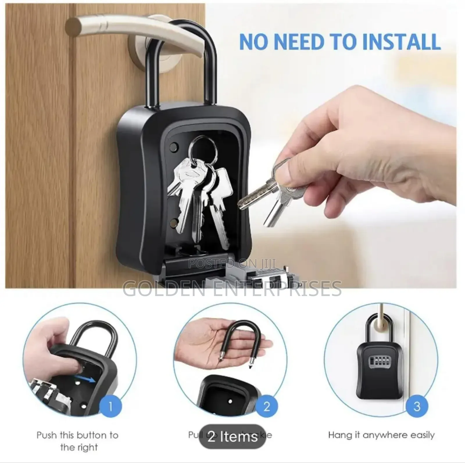 Airbnb Keylock Box With Hook, Combination Storage Box