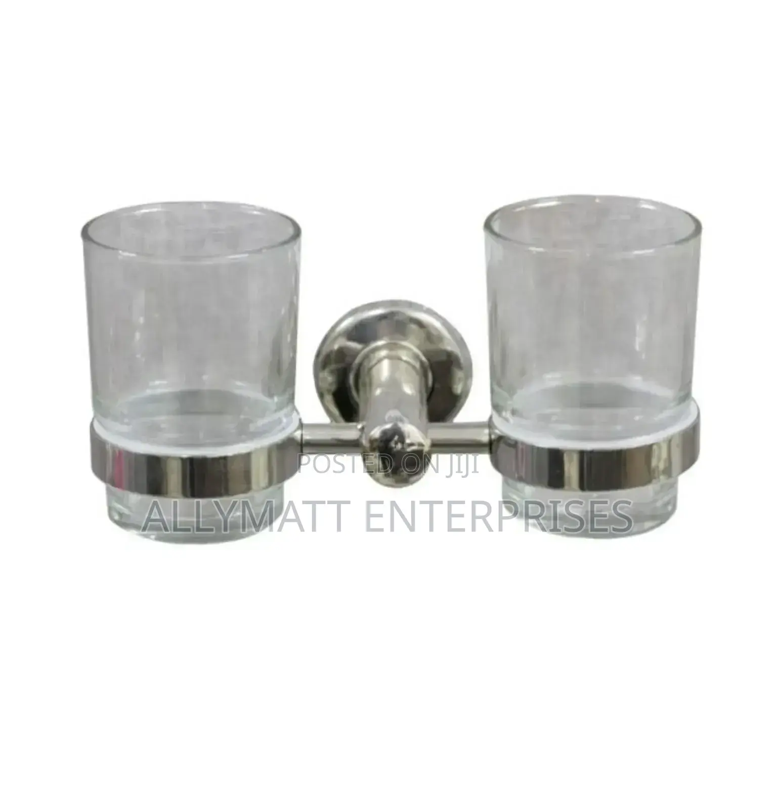 Silver Double Tooth Brush Holder