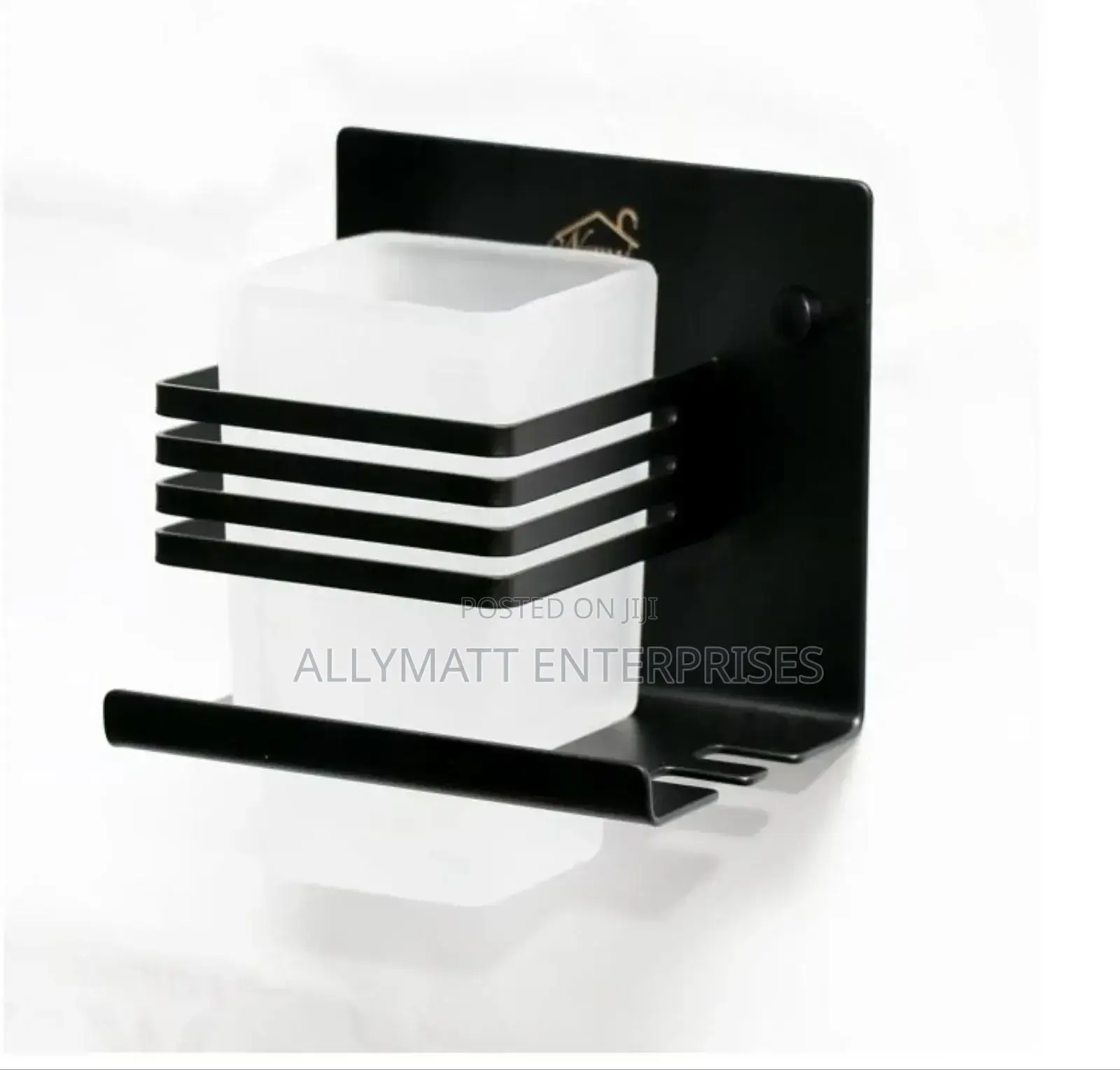 Black Tooth Brush Holder Single