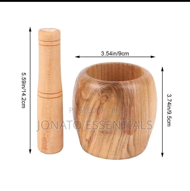 Wooden Mortar and Pestle