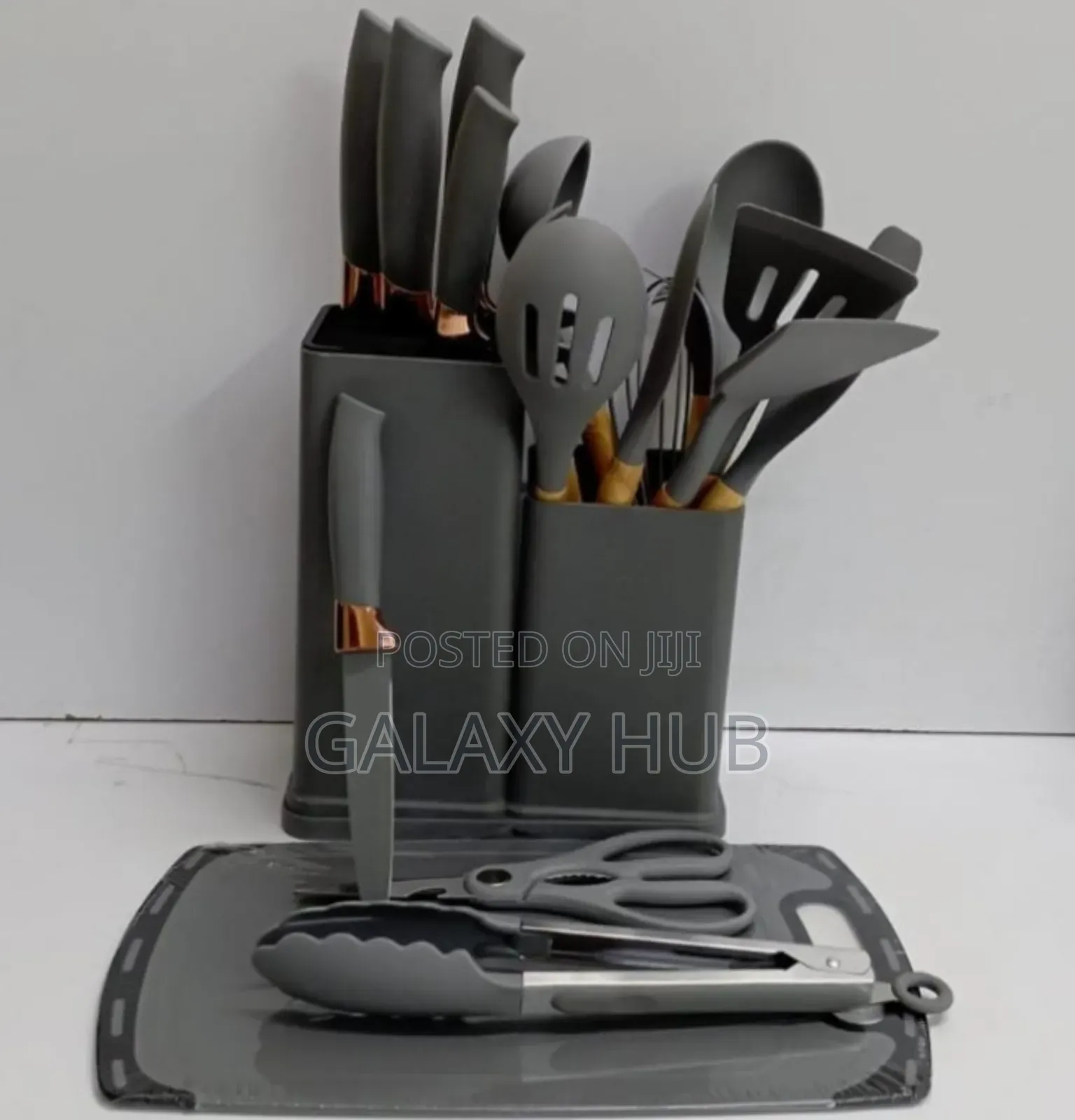 19pc Silicon Spoons Black And Grey