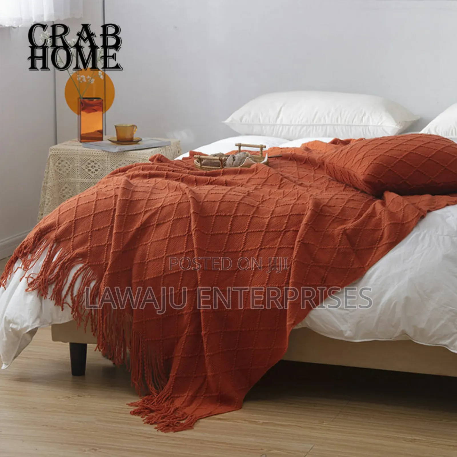 Brown Knitted Throw Balnket