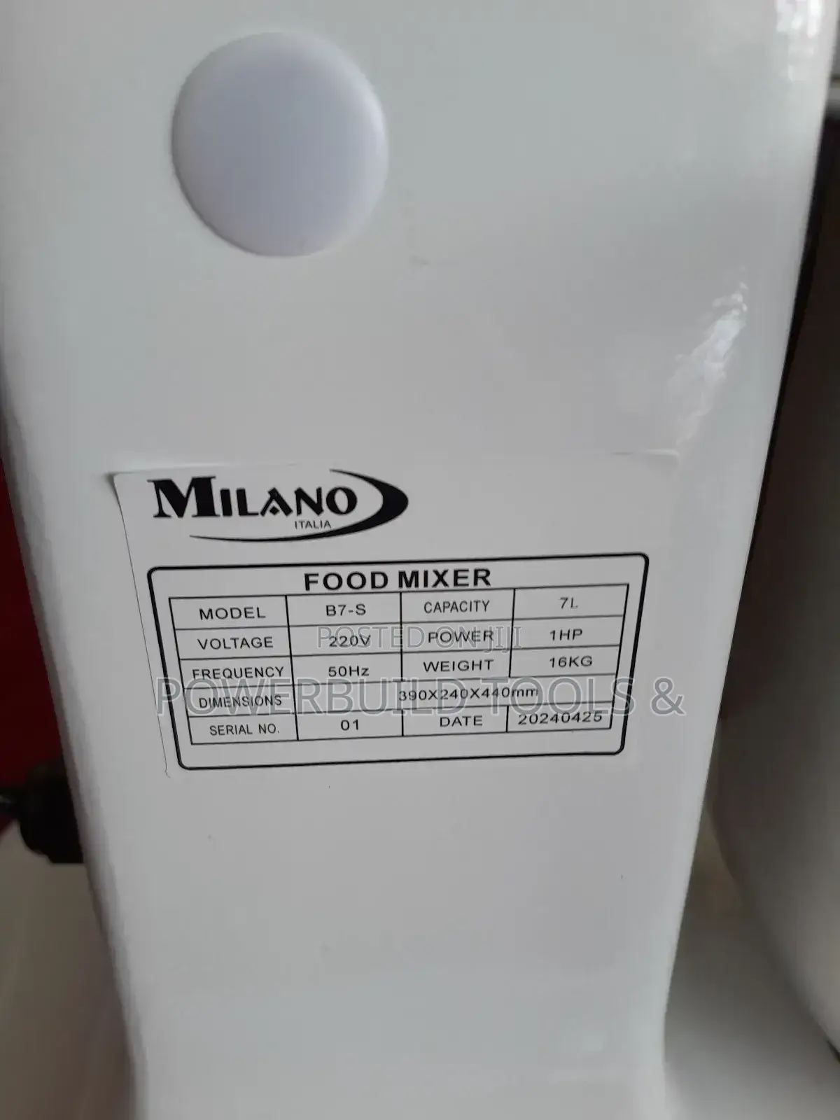 7L Milano Spiral Dough Mixer