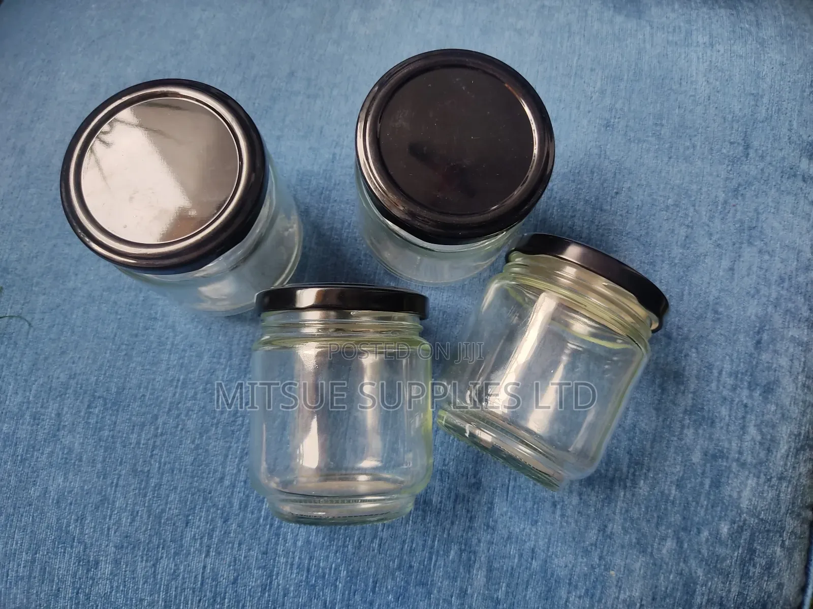10x Spice Jar 195ml 80mm Long With Black Lug Cap 63mm