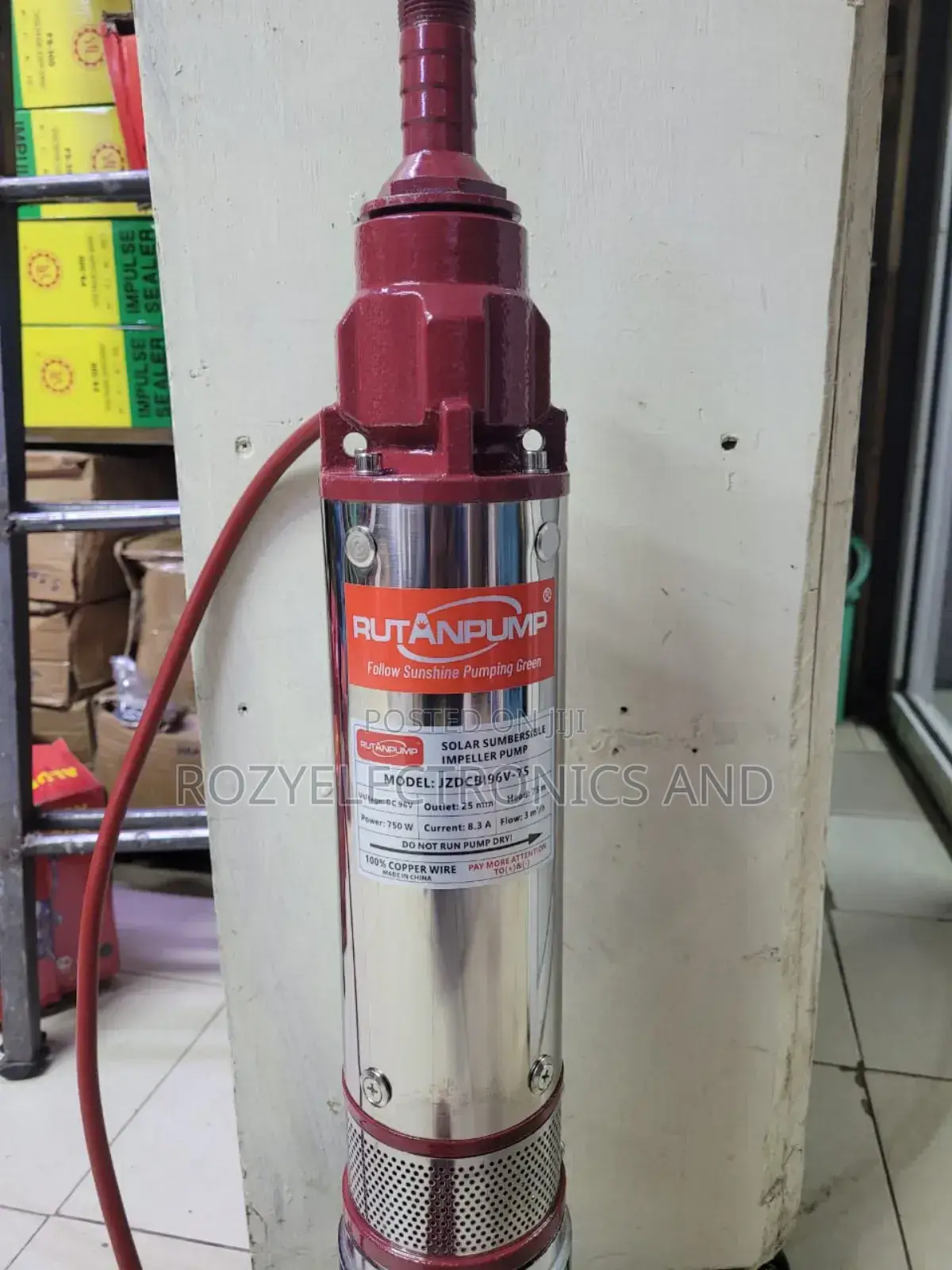 Submasible Solar Pump 750watts96 V