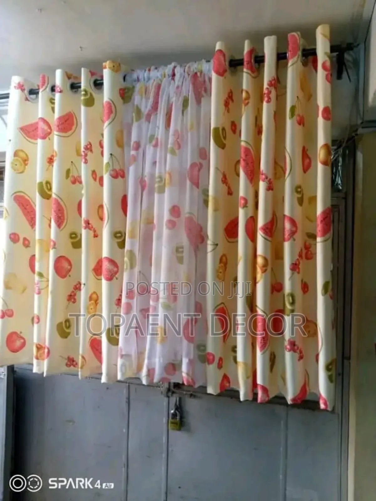 Fruit Themed Ring Curtains and Fruit Sheer