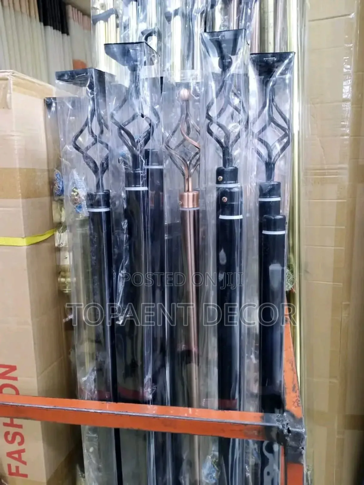 Black and Brown Adjustable Window Curtain Rods