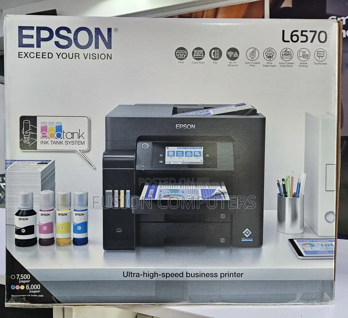 L6570!! Epson Ecotank L6570 Wi-Fi Duplex Adf Inktank Printer