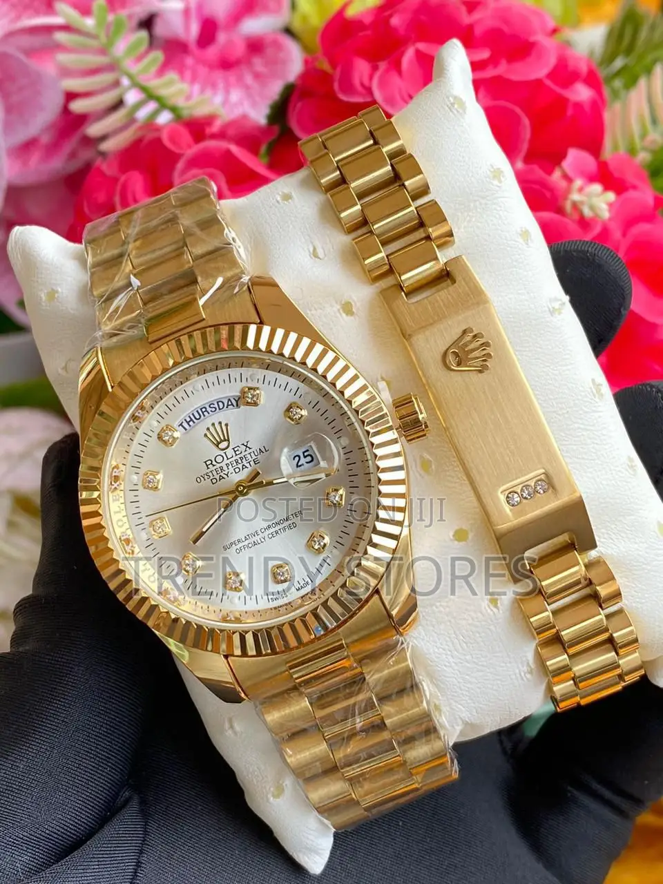 Gold Men's Rolex Watch With Bracelet