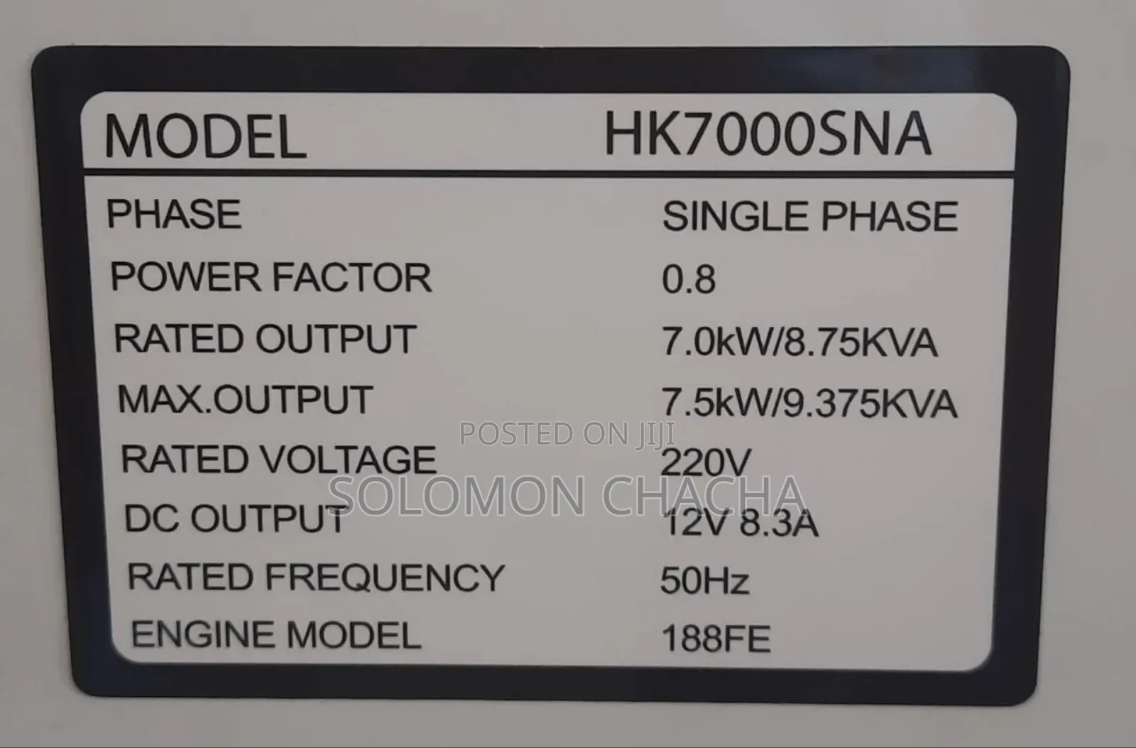 Hisaki Japan Diesel Generator8.75kva Single Phase With Ats