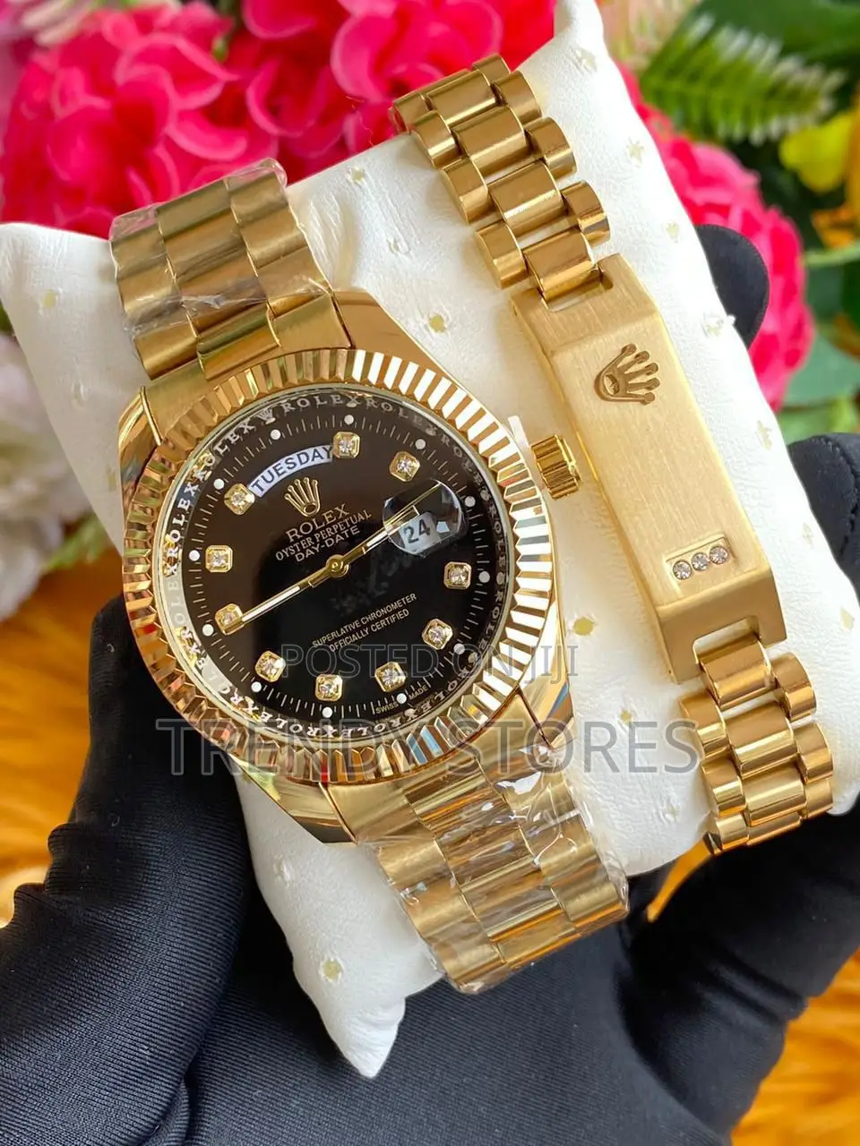 Coloured Display Men's Rolex Watch With Bracelet