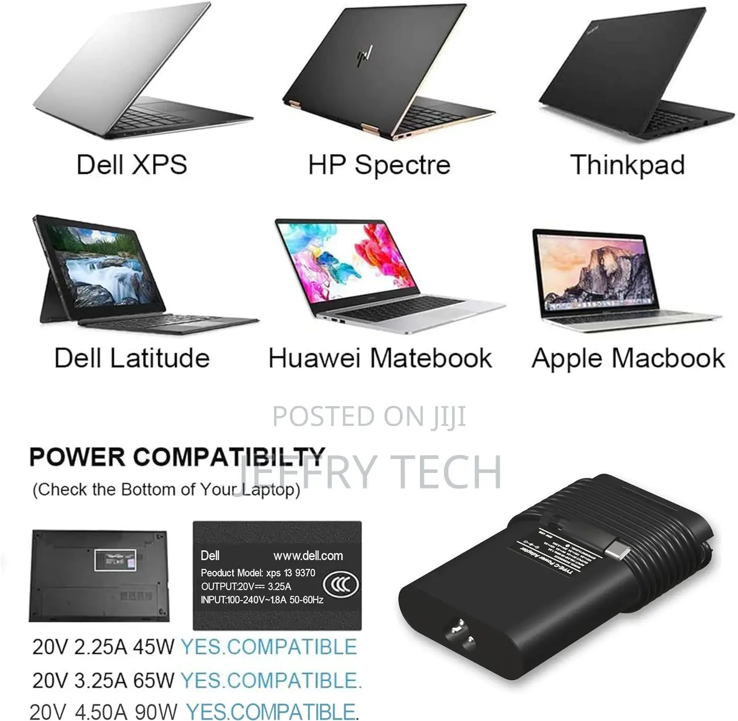 Original Replacement New Dell 90W USB C Type C Slim AC Adapt