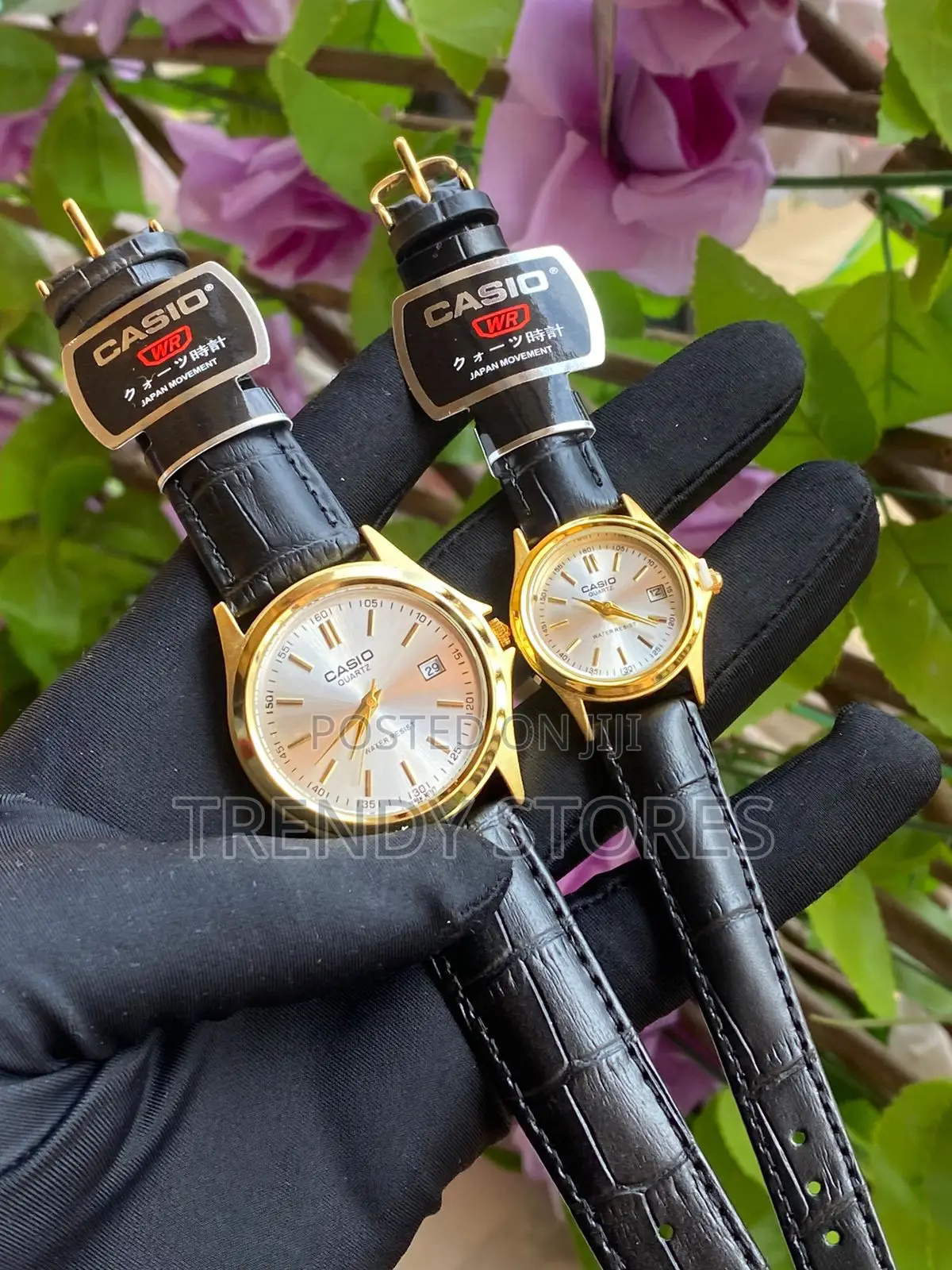 Gold Casio Black Strap Watch