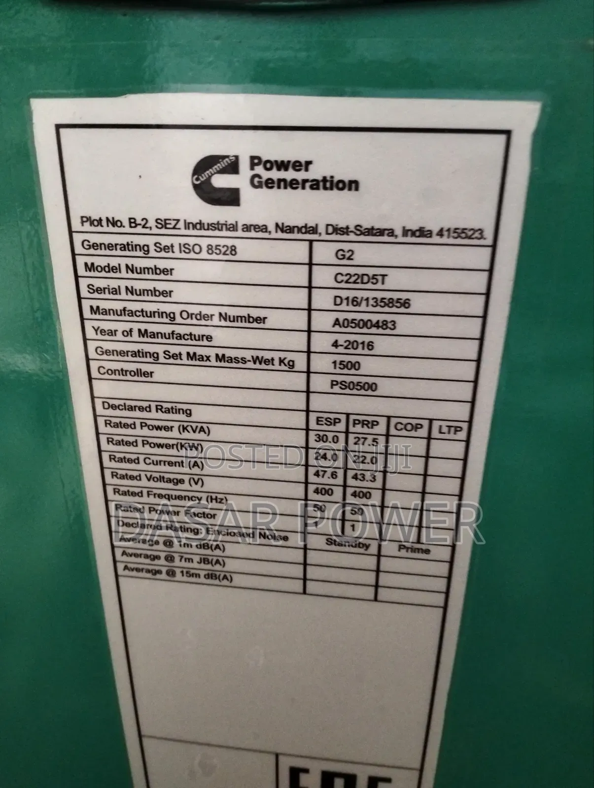30kva Cummins Power Generator, Silent.