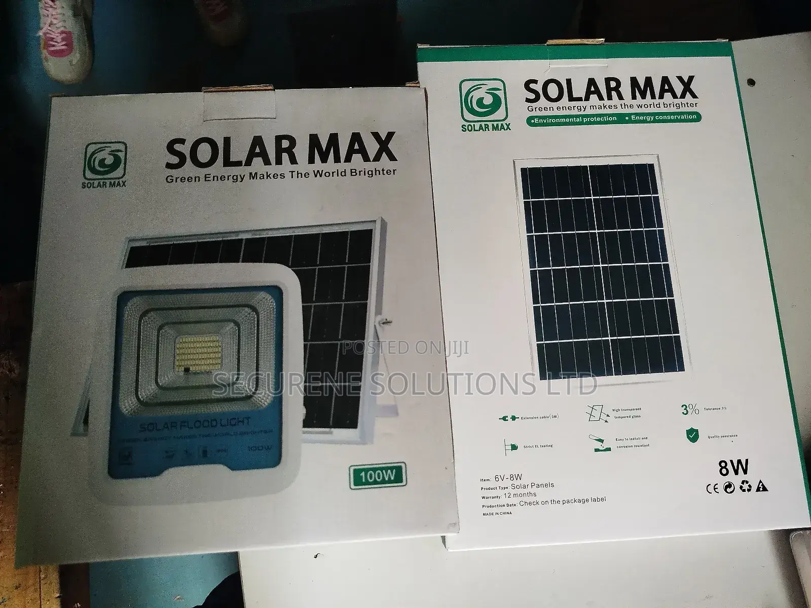 100 Watts Solar Floodlight Solarmax With 8 Watts Solar Panel