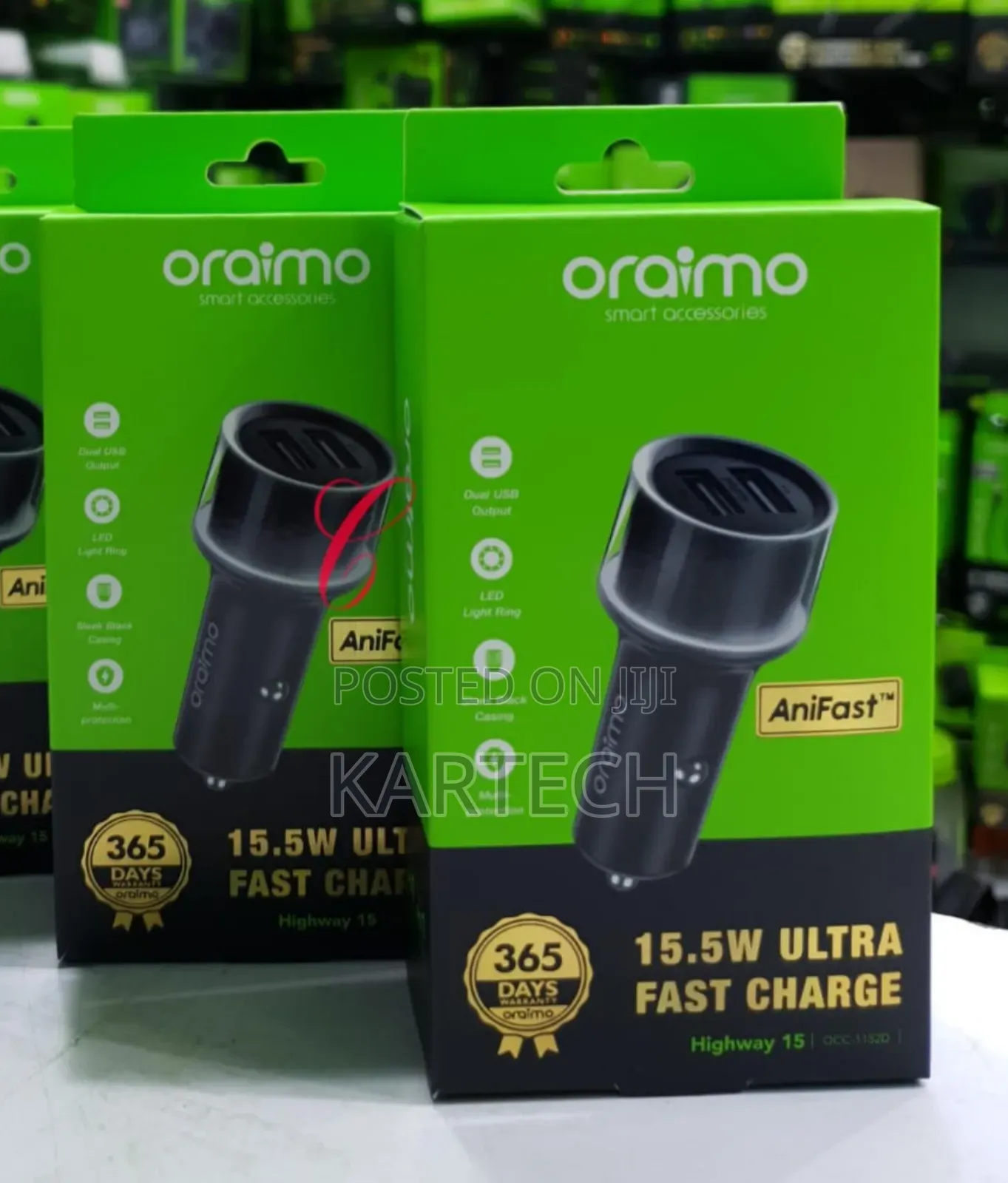 Oraimo Highway 15 OCC-1152D Ultra Fast Car Charger Adapter