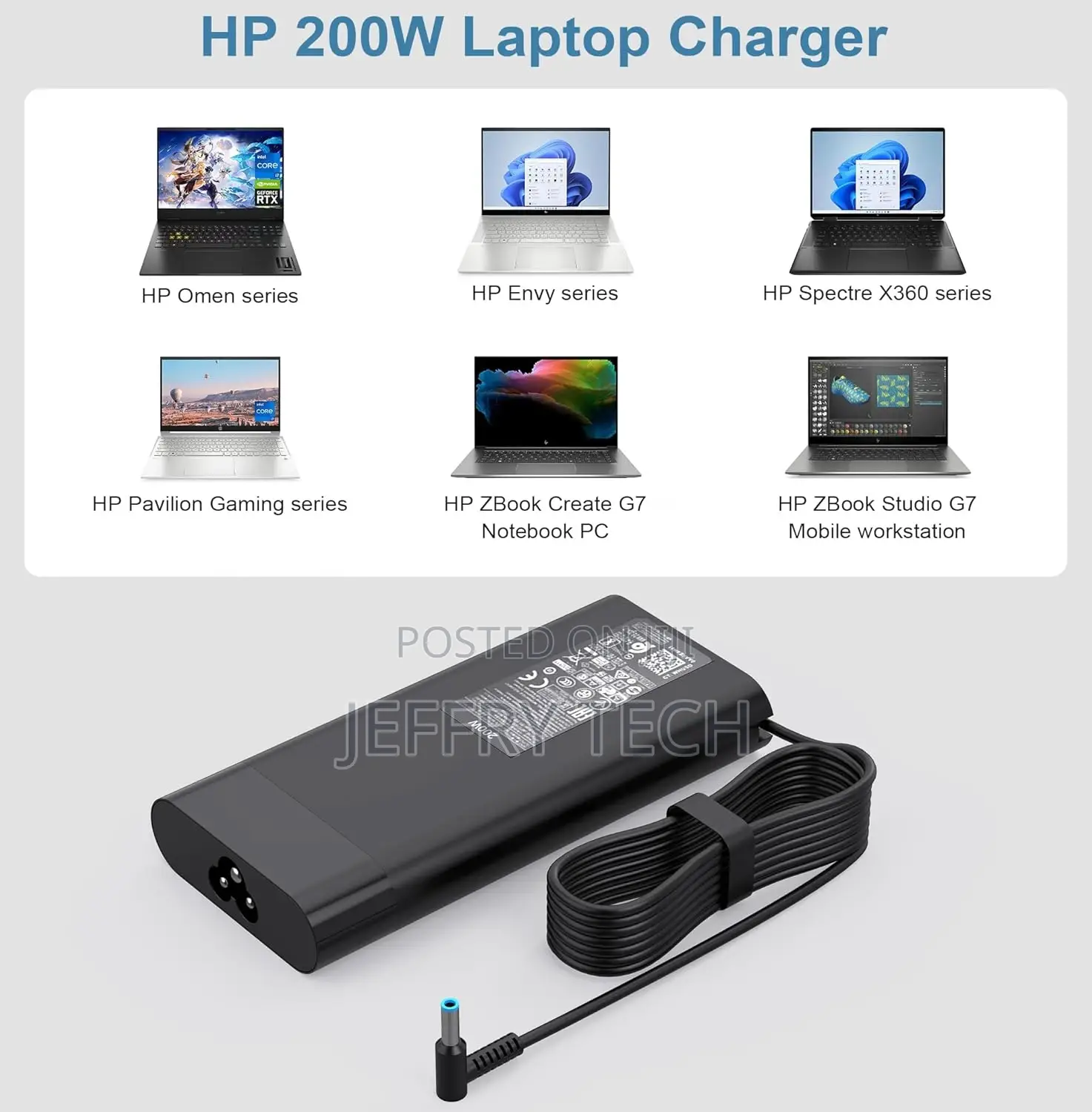 200W 10.3A Laptop Charger for HP OMEN Pavilion Gaming 15 16