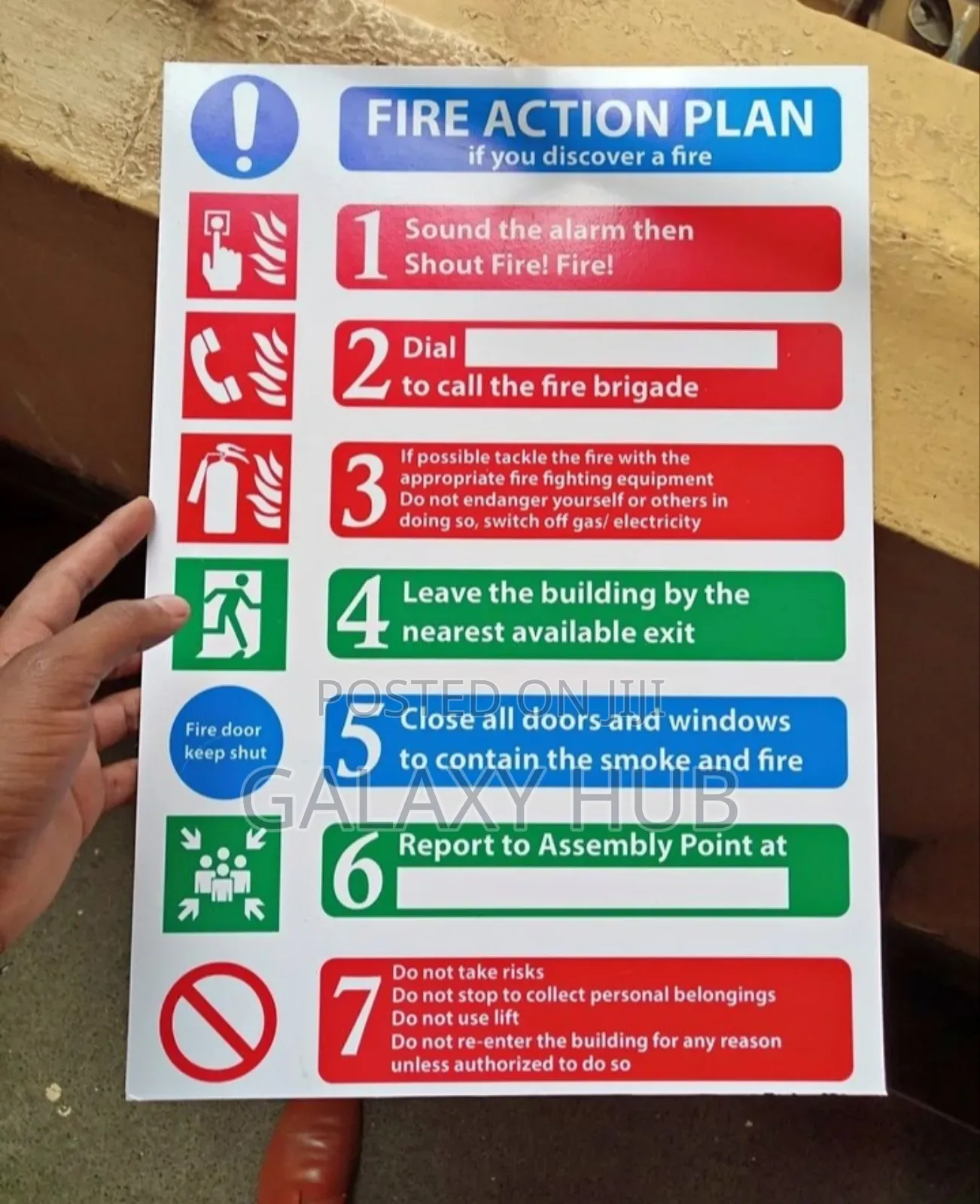 Fire Action Plan Sign Board