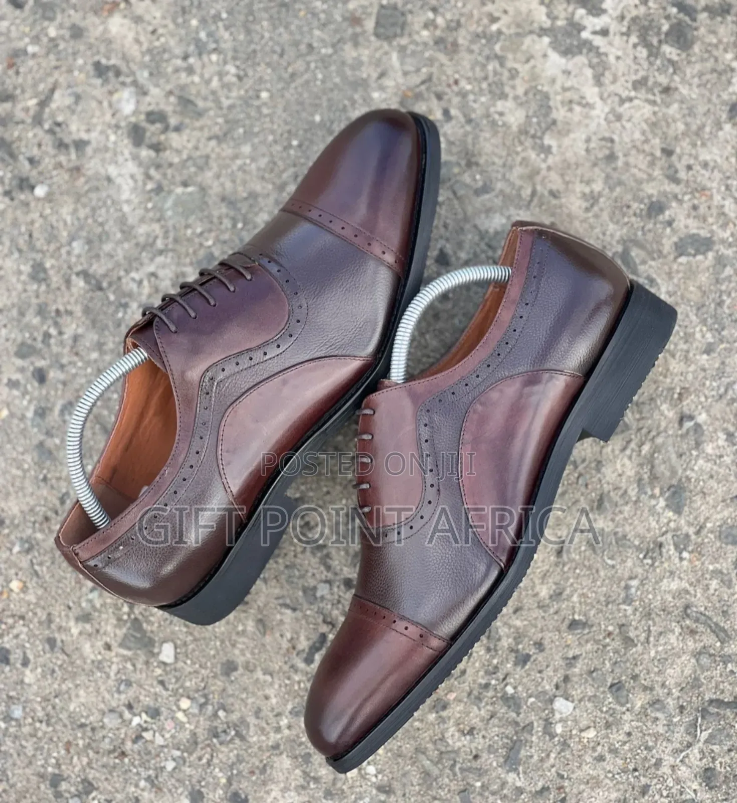 Coffee Brown Leather Official Shoes for Men
