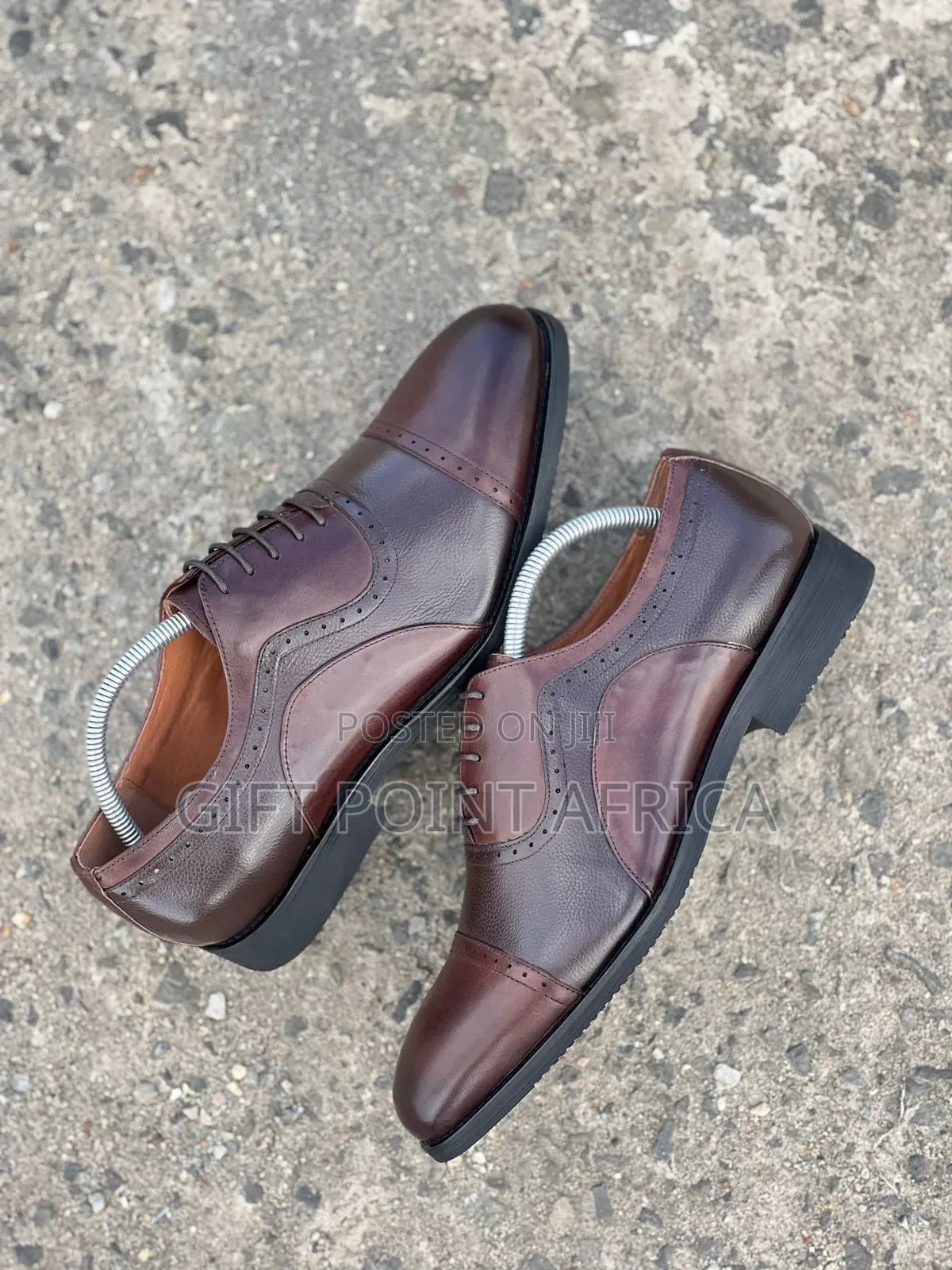 Coffee Brown Leather Official Shoes for Men