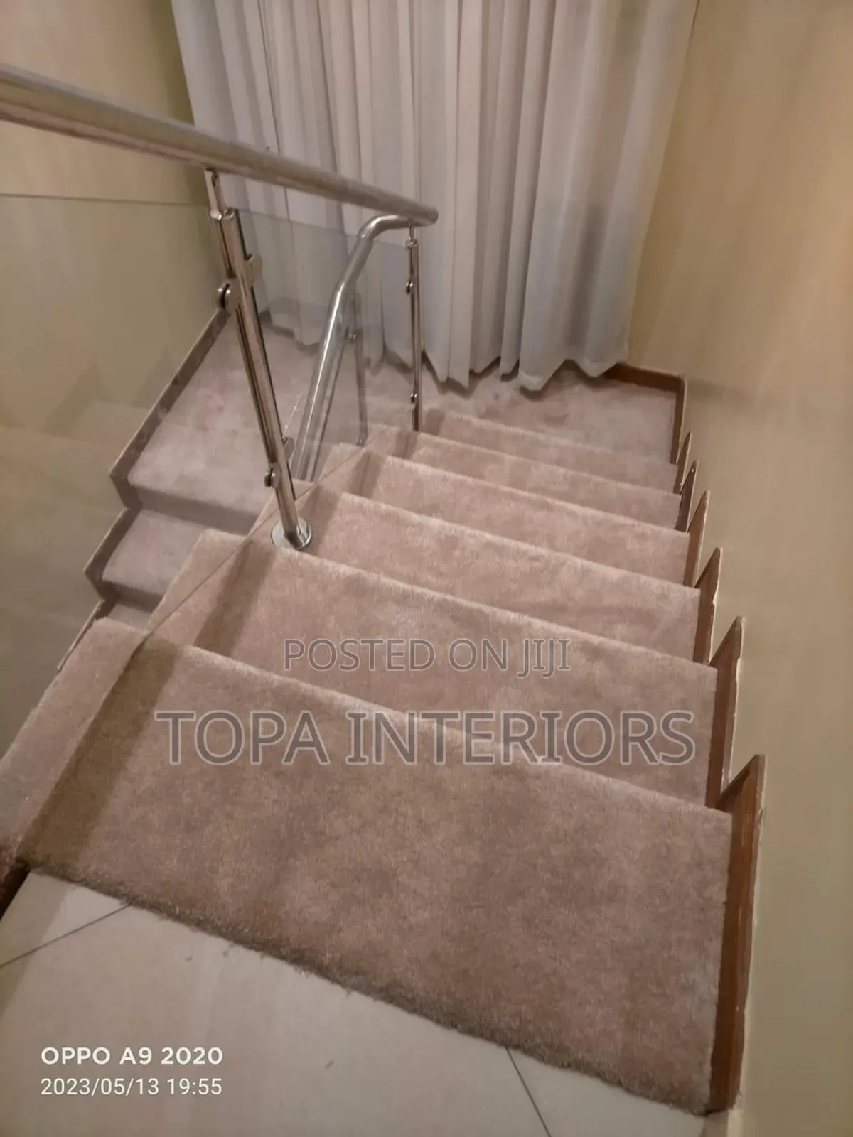 Warm Beige Safe Footing Stairs Floor Carpets for Slippery House Stairs