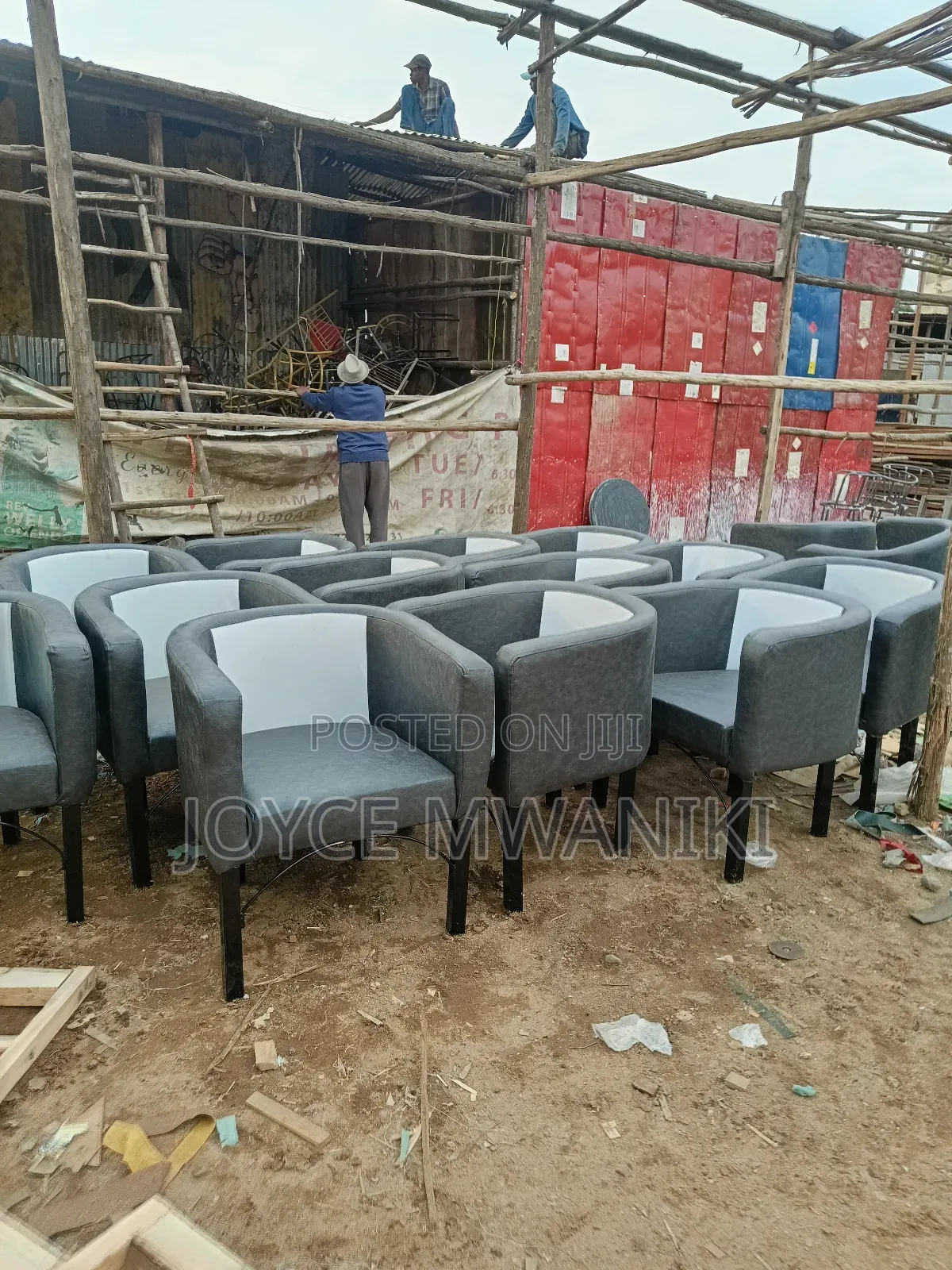 Hotel Chairs or Styling Chairs, Grey and White 