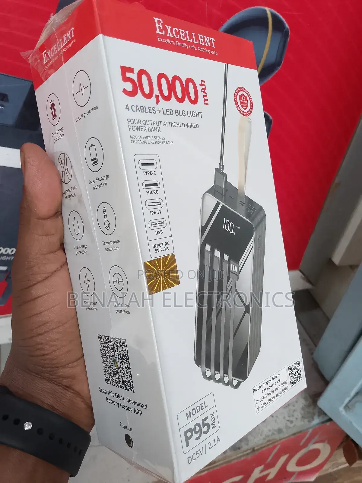50000 Mah Excellent Power Bank.(4 Ports)